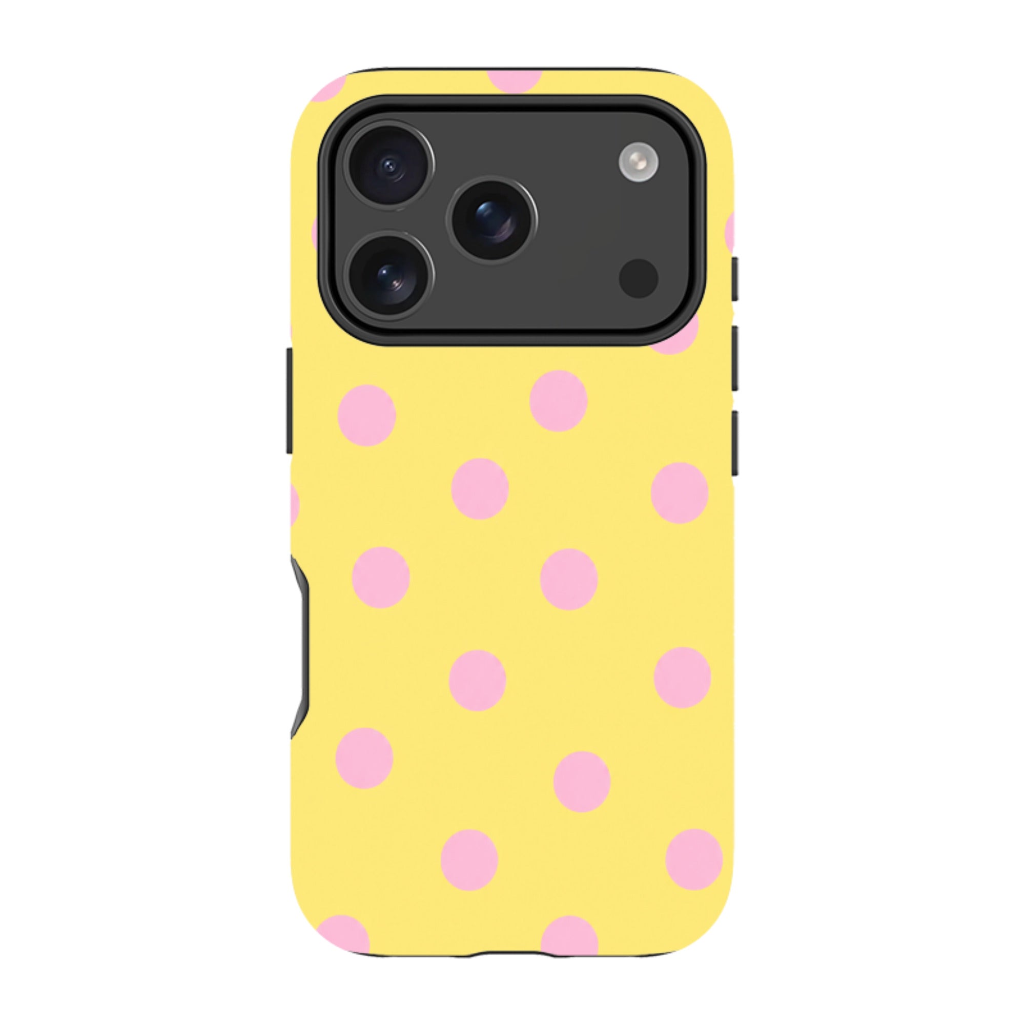 iPhone MagSafe Tough Case - Yellow & Pink Polka Dot