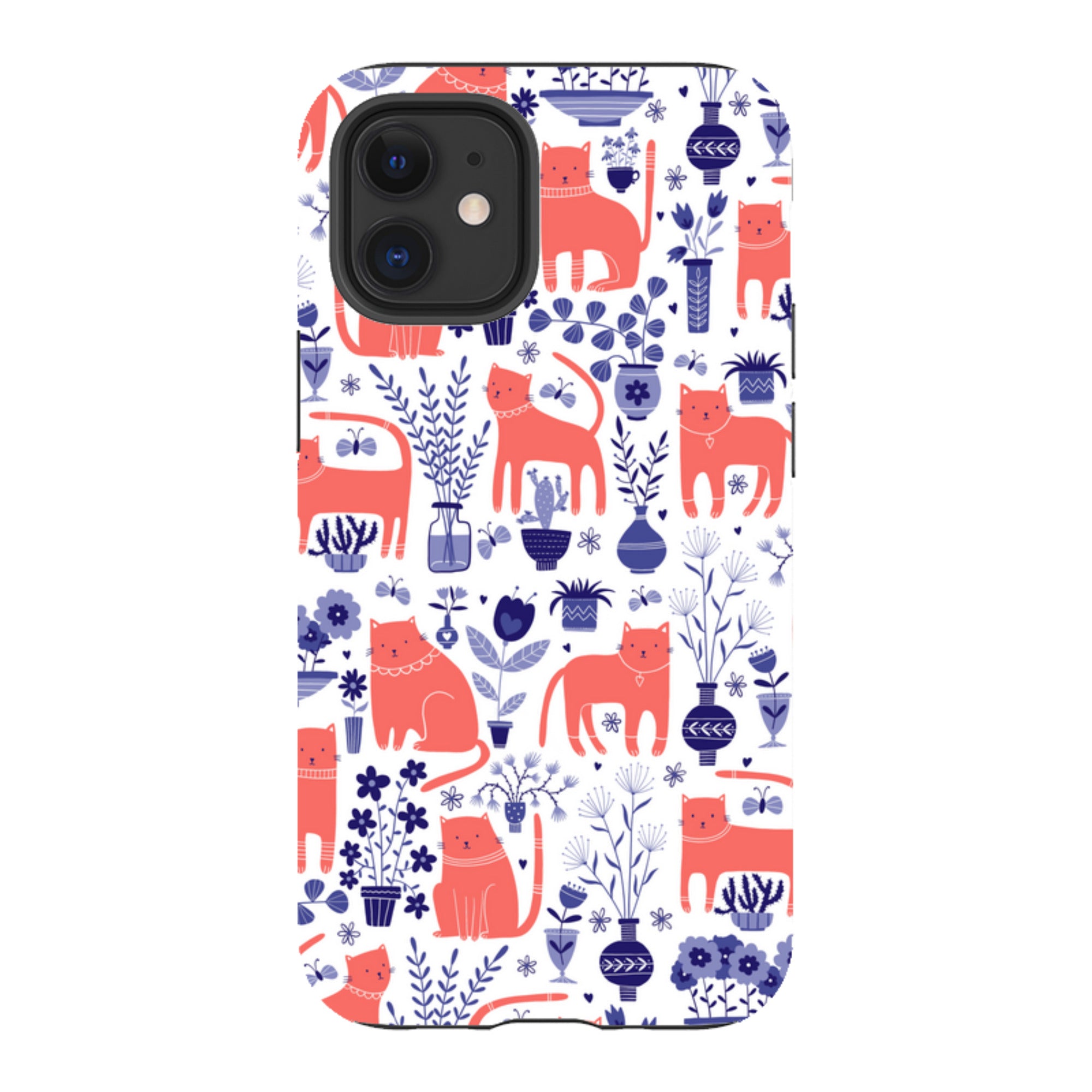 iPhone Tough Case - Coral Cats By Suzy Taylor