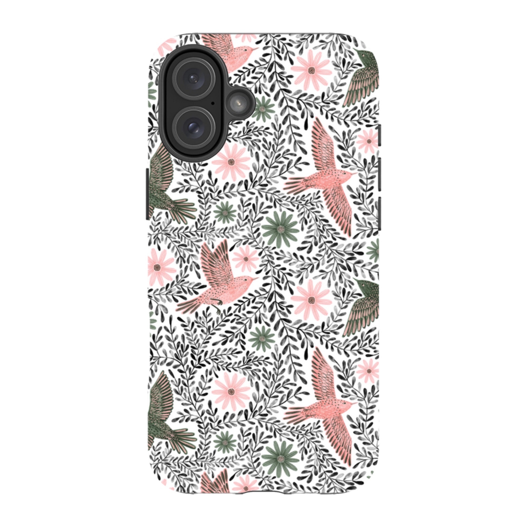 iPhone Tough Case - Bird Pattern Black By Lee Foster Wilson
