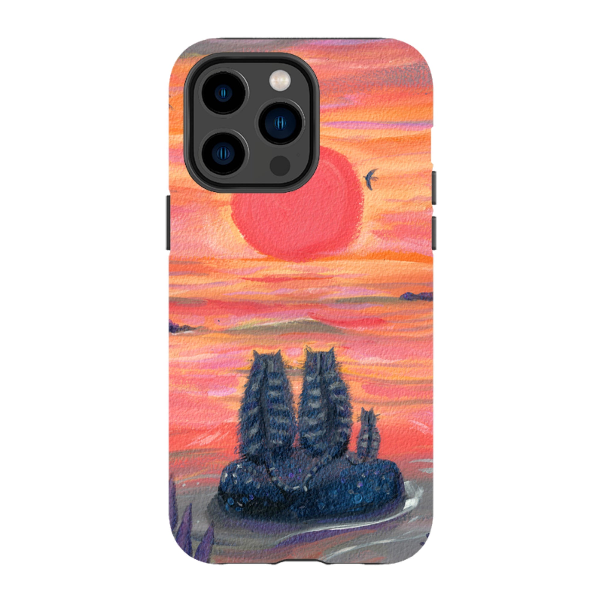 iPhone Tough Case - Sunset Cats By Mary Stubberfield
