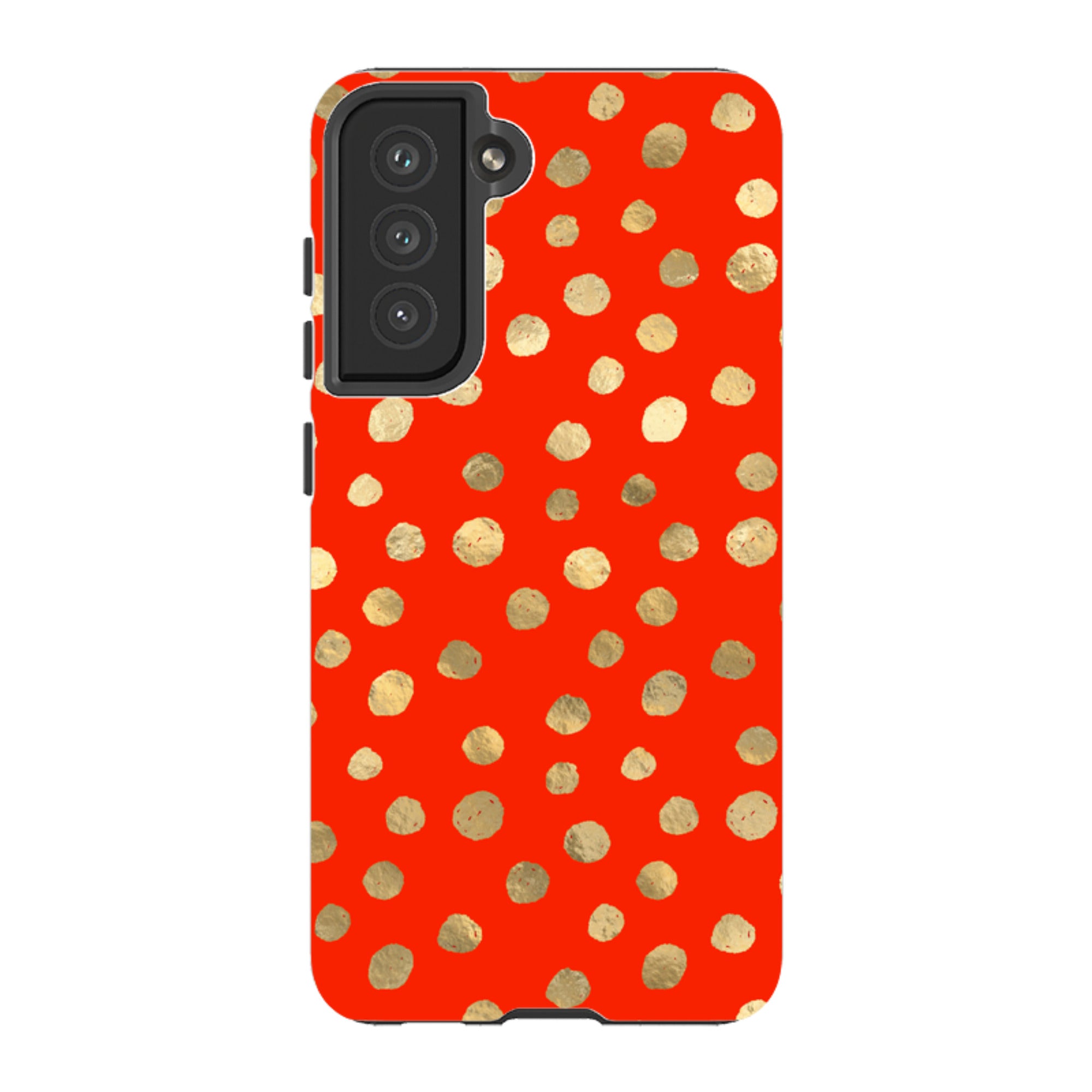 Samsung Tough Case - Red and Golden Dots