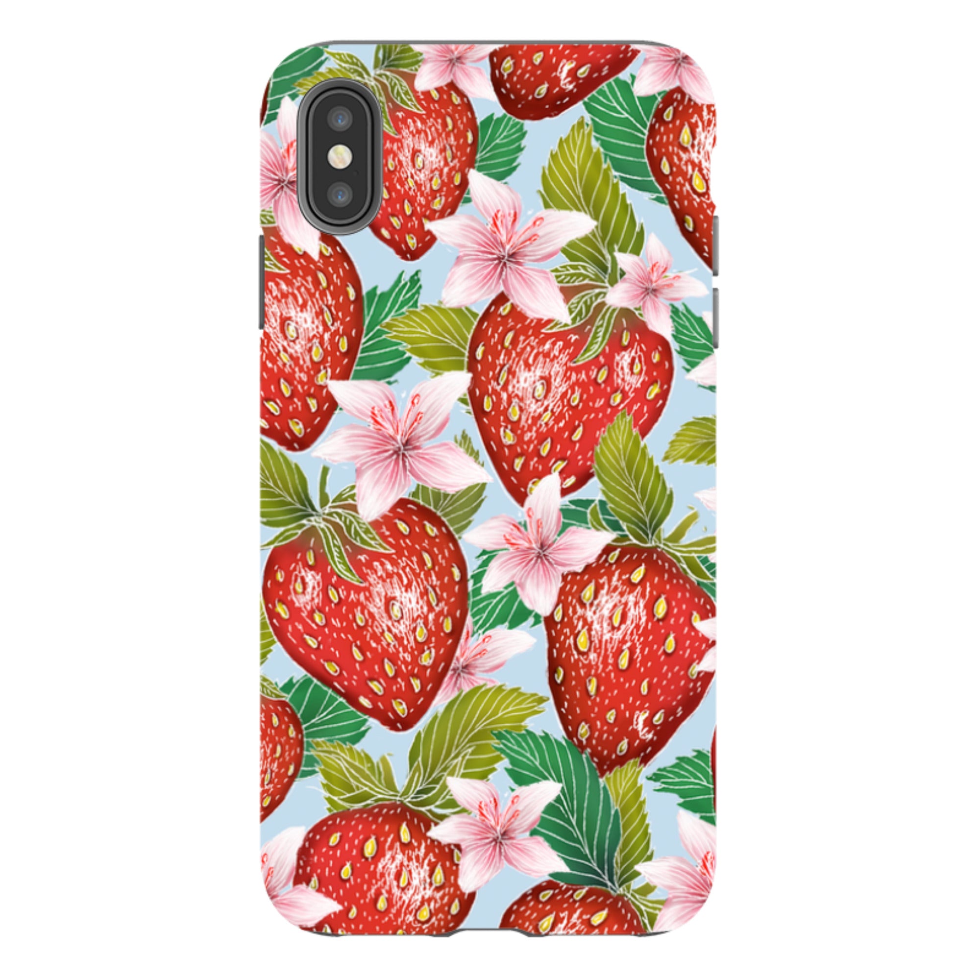 iPhone Tough Case - Blue Strawberries By Catherine Rowe