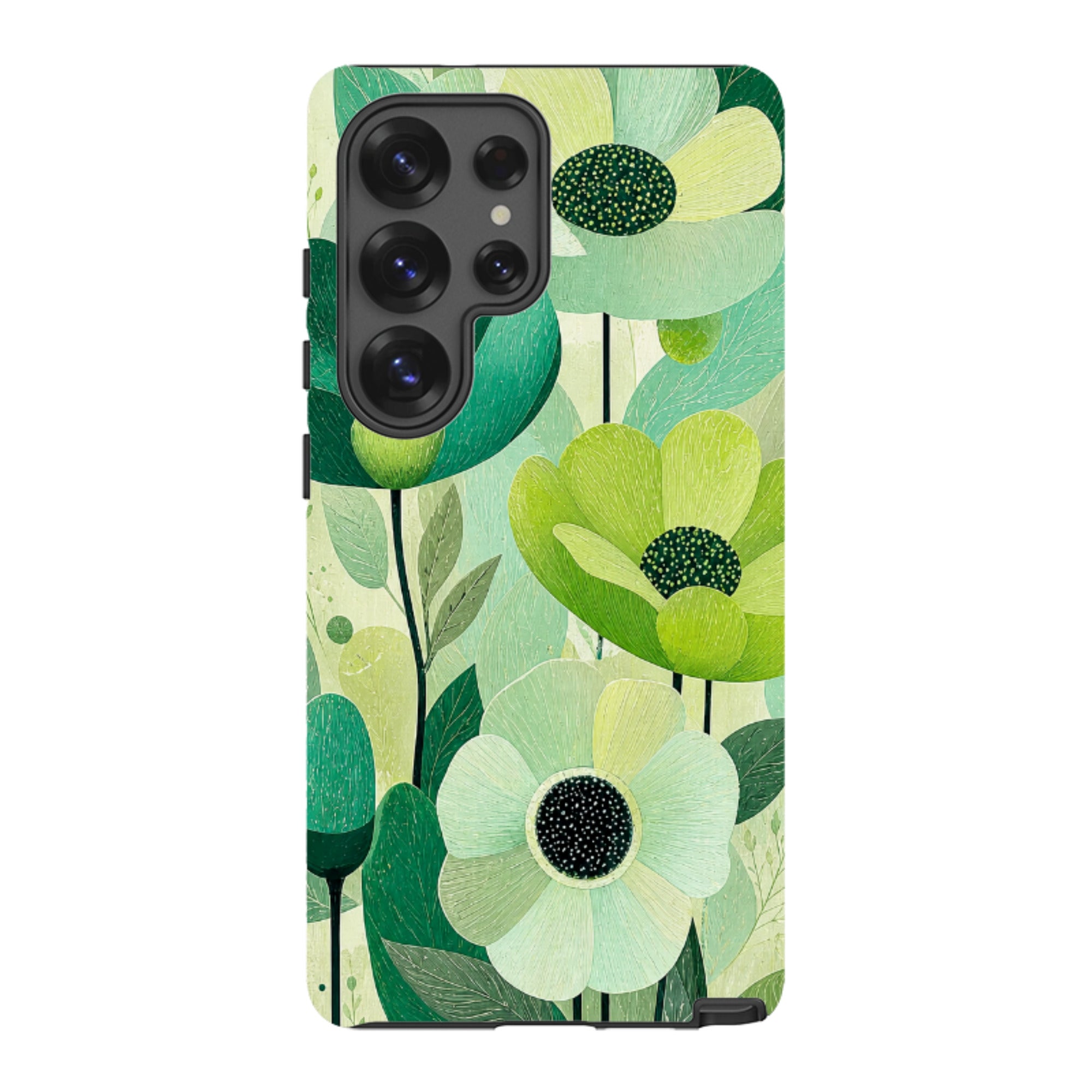 Samsung Tough Case - Mint Woodgrain Floral