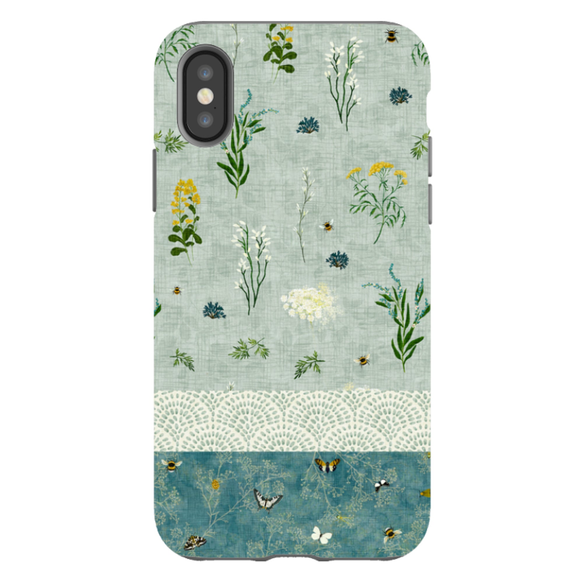 iPhone Tough Case - Song Bird Florals and Bees 2 By Katherine Quinn