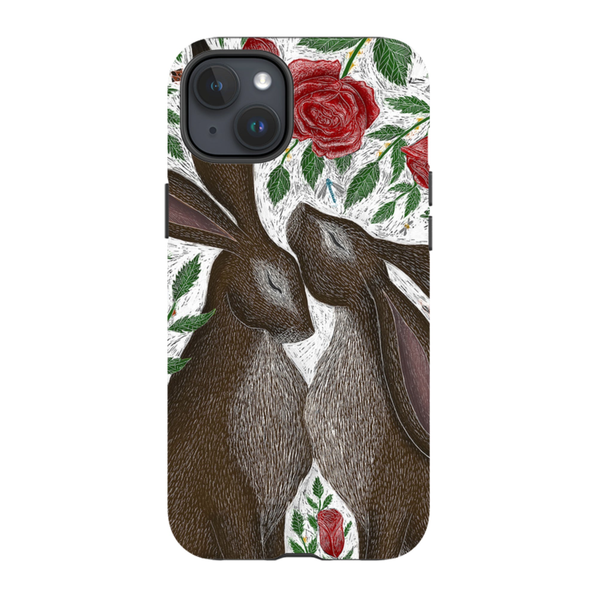 iPhone Tough Case - Hares And Red Roses By Catherine Rowe