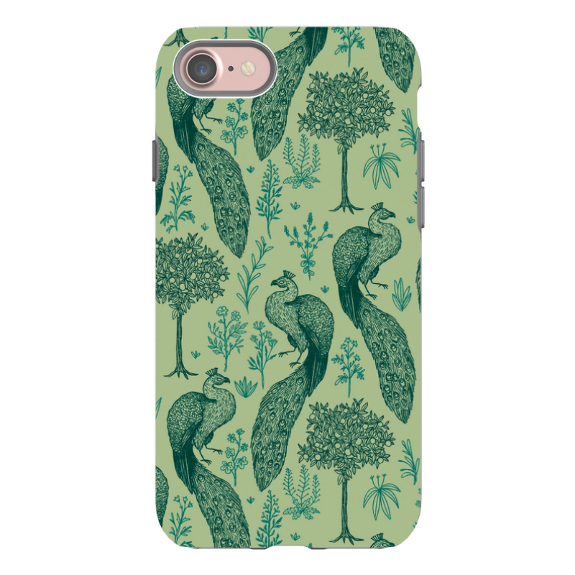 iPhone Tough Case - Peacock Pattern By Anna Stead