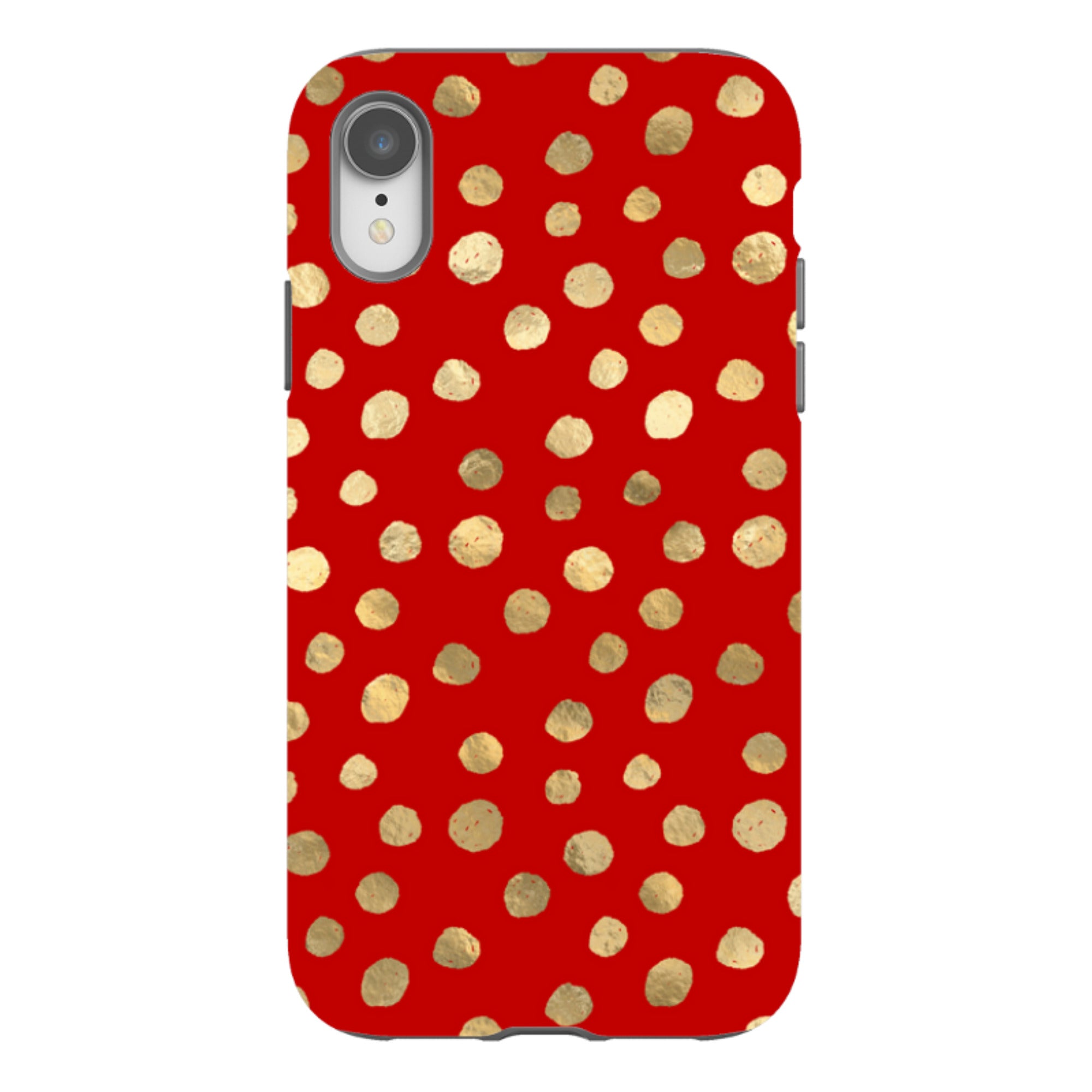 iPhone Tough Case - Burgundy and Gold Stars