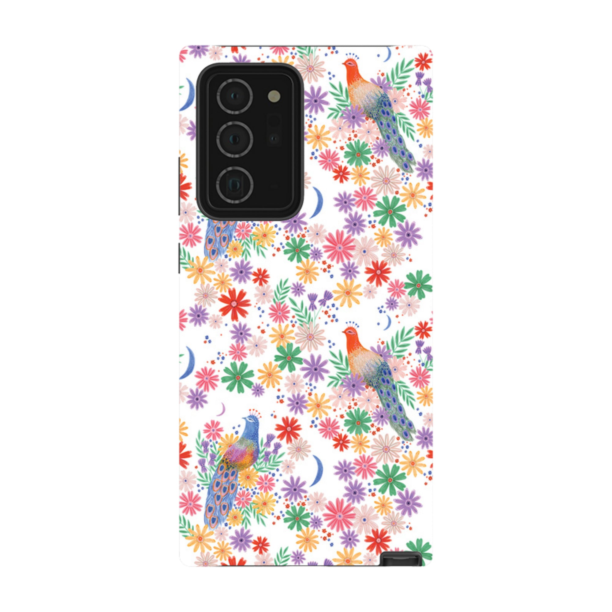 Samsung Tough Case - Peacock Pattern White By Lee Foster Wilson