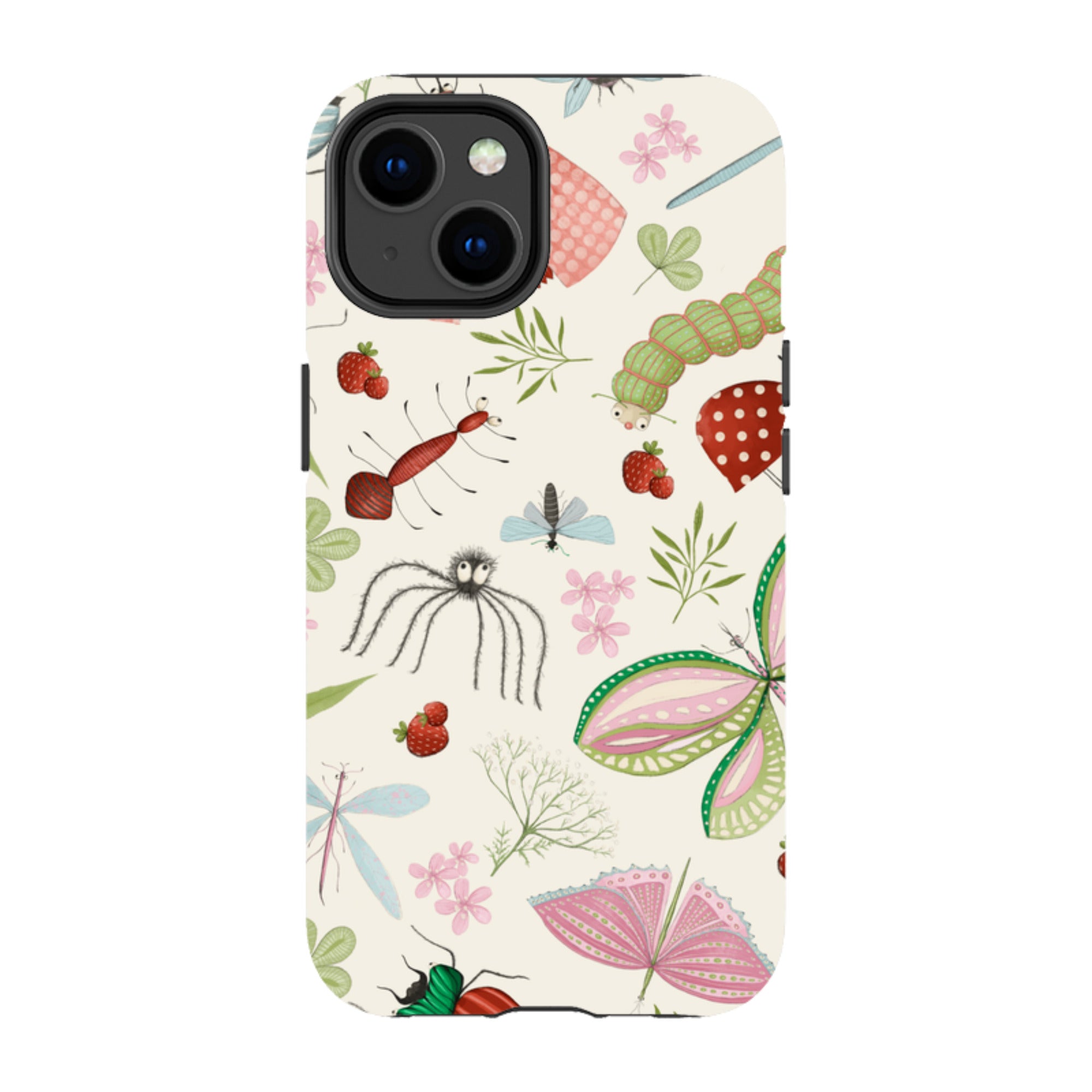 iPhone Tough Case - Insects Pattern By Maja Lindberg