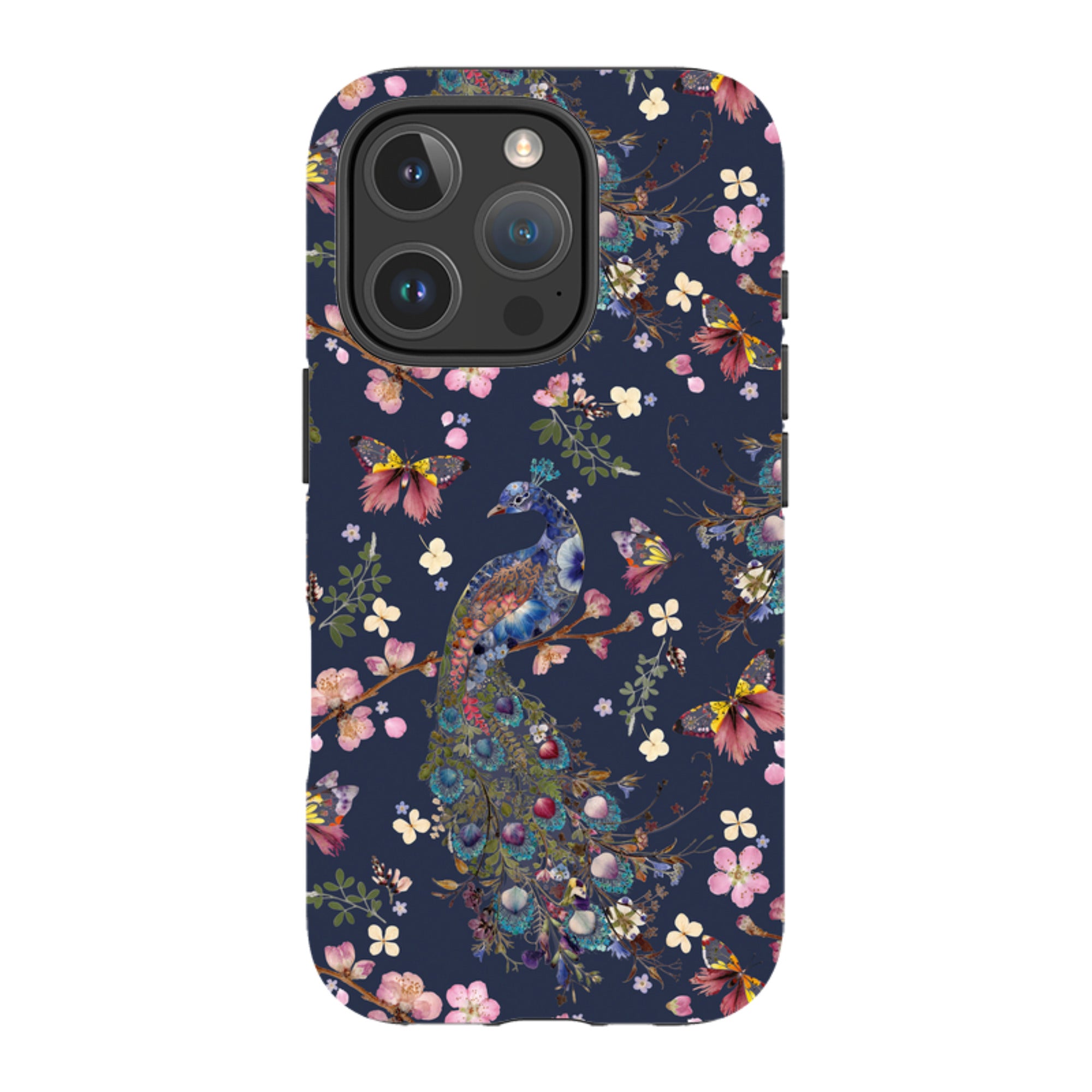 iPhone MagSafe Tough Case -  Peacock and Cherry Blossoms Iris By Helen Ahpornsiri