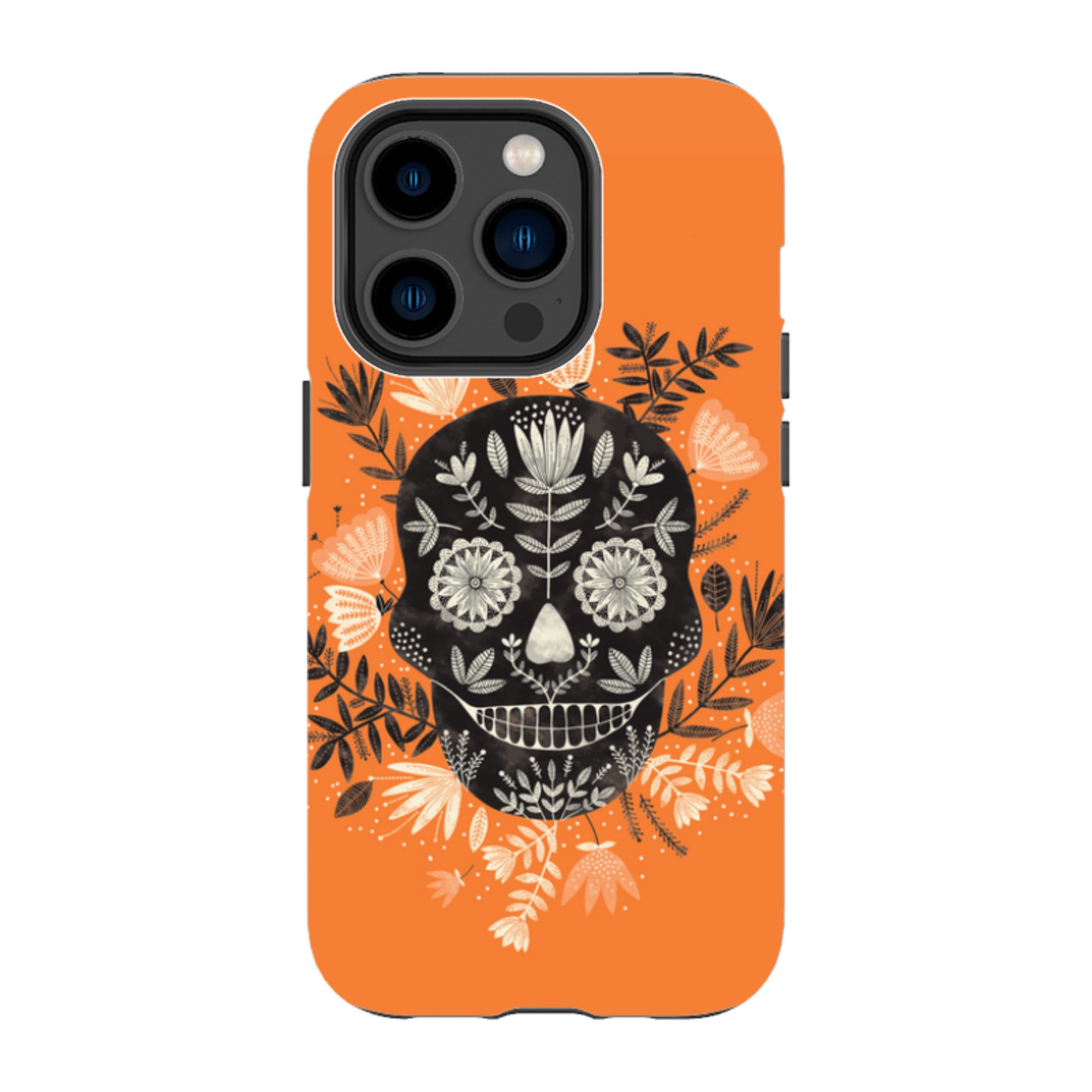 iPhone MagSafe Tough Case -  Sugar Skull Orange By Jade Mosinski