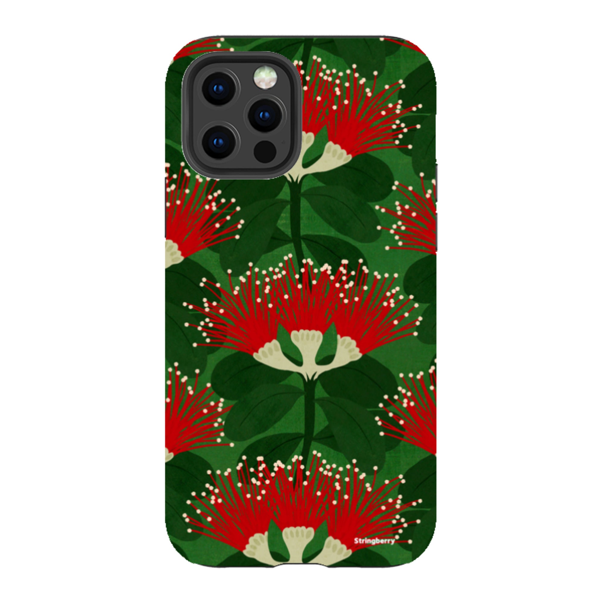 iPhone Tough Case - Pohutukawa Green And Red By Katherine Quinn