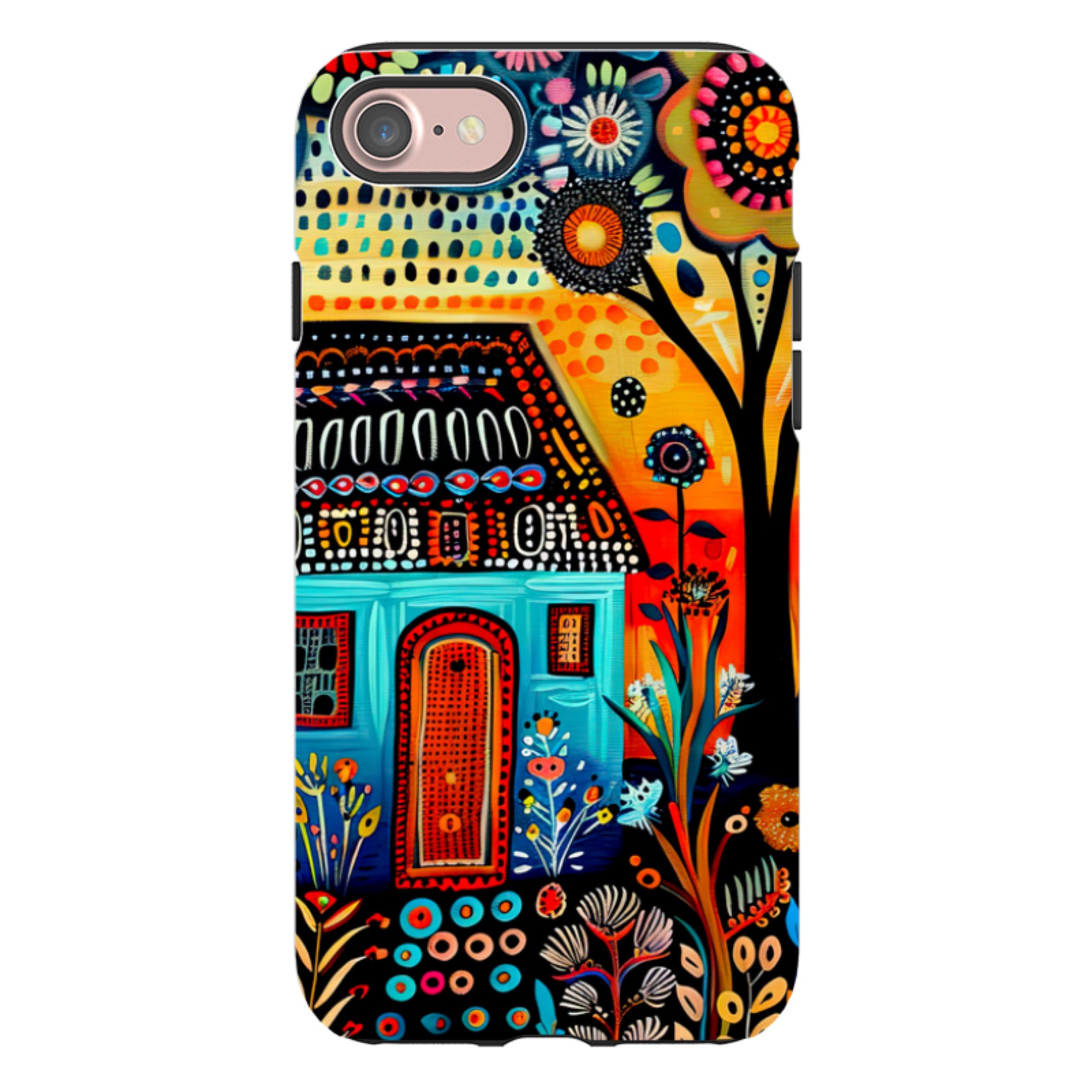 iPhone Case - Folk Art House VI