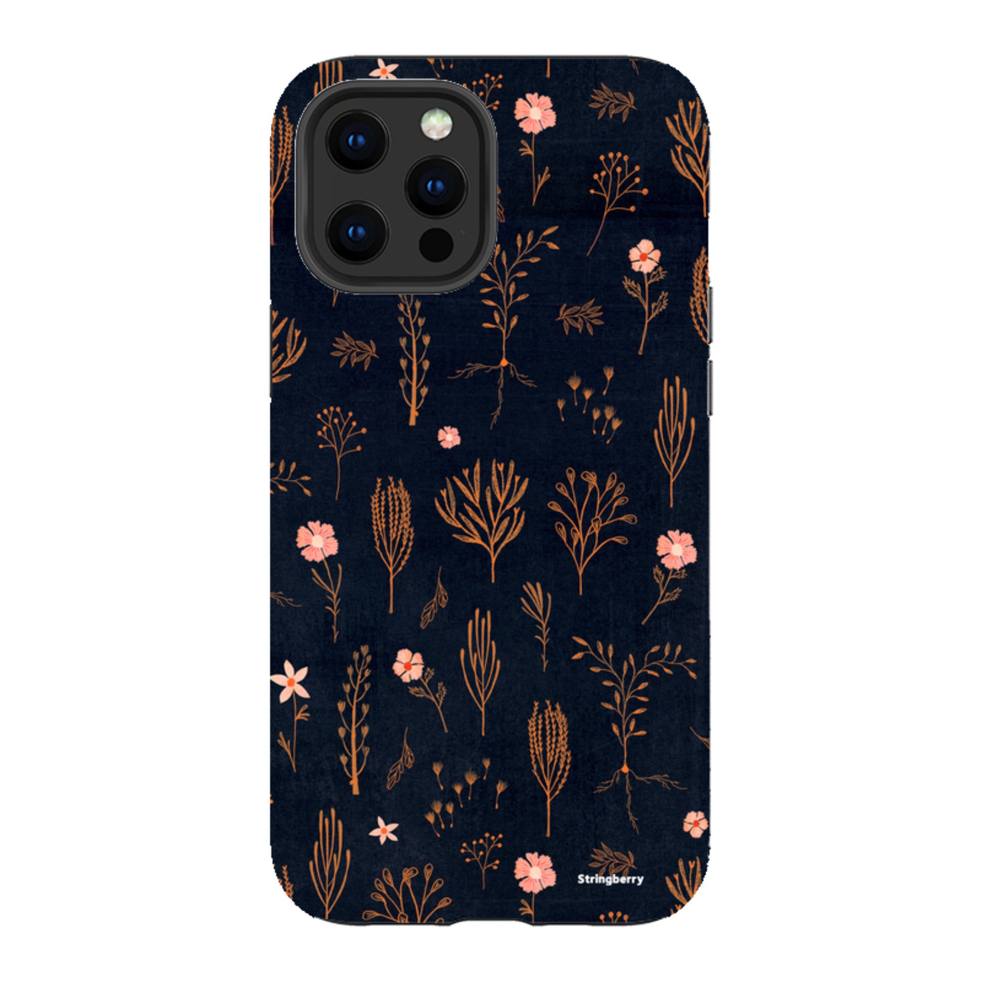 iPhone Tough Case - Floral Light Orange And Pink By Katherine Quinn