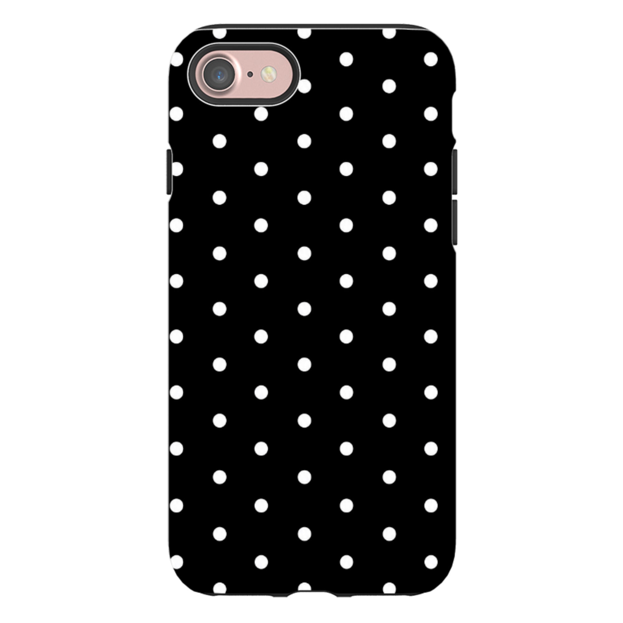 iPhone Tough Case - Black & White Polka Dot
