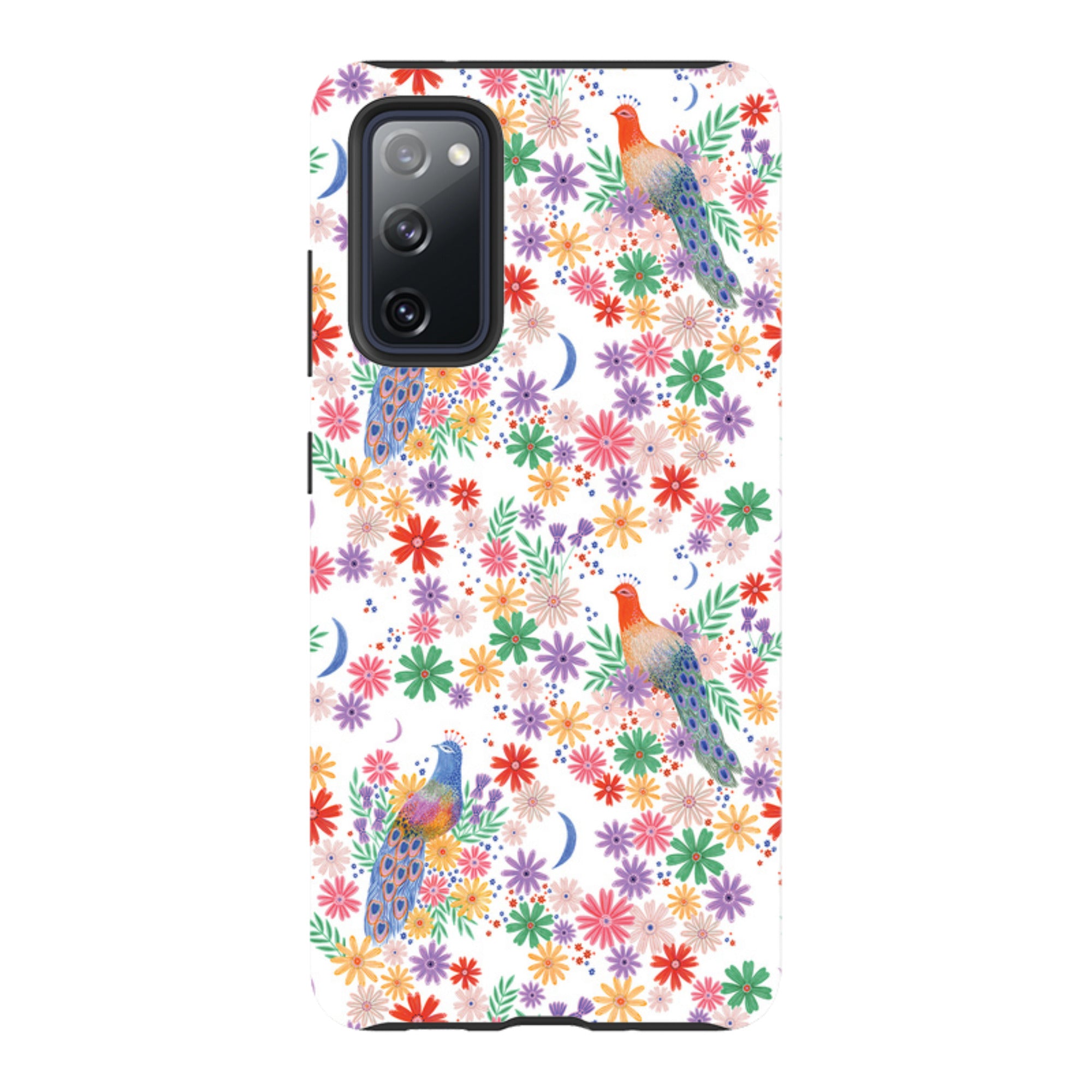 Samsung Tough Case - Peacock Pattern White By Lee Foster Wilson