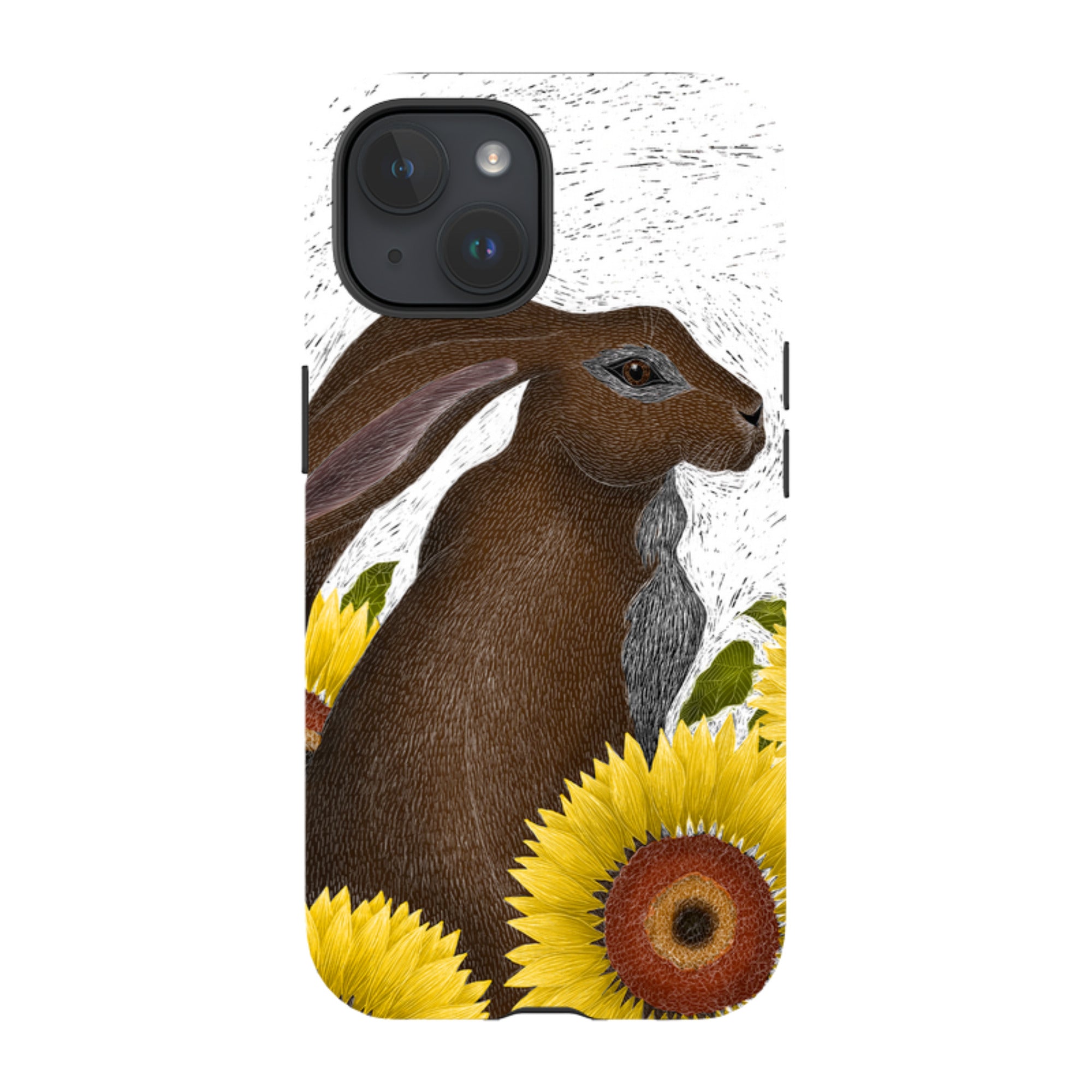 iPhone Tough Case - Hare With Sunflowers By Catherine Rowe