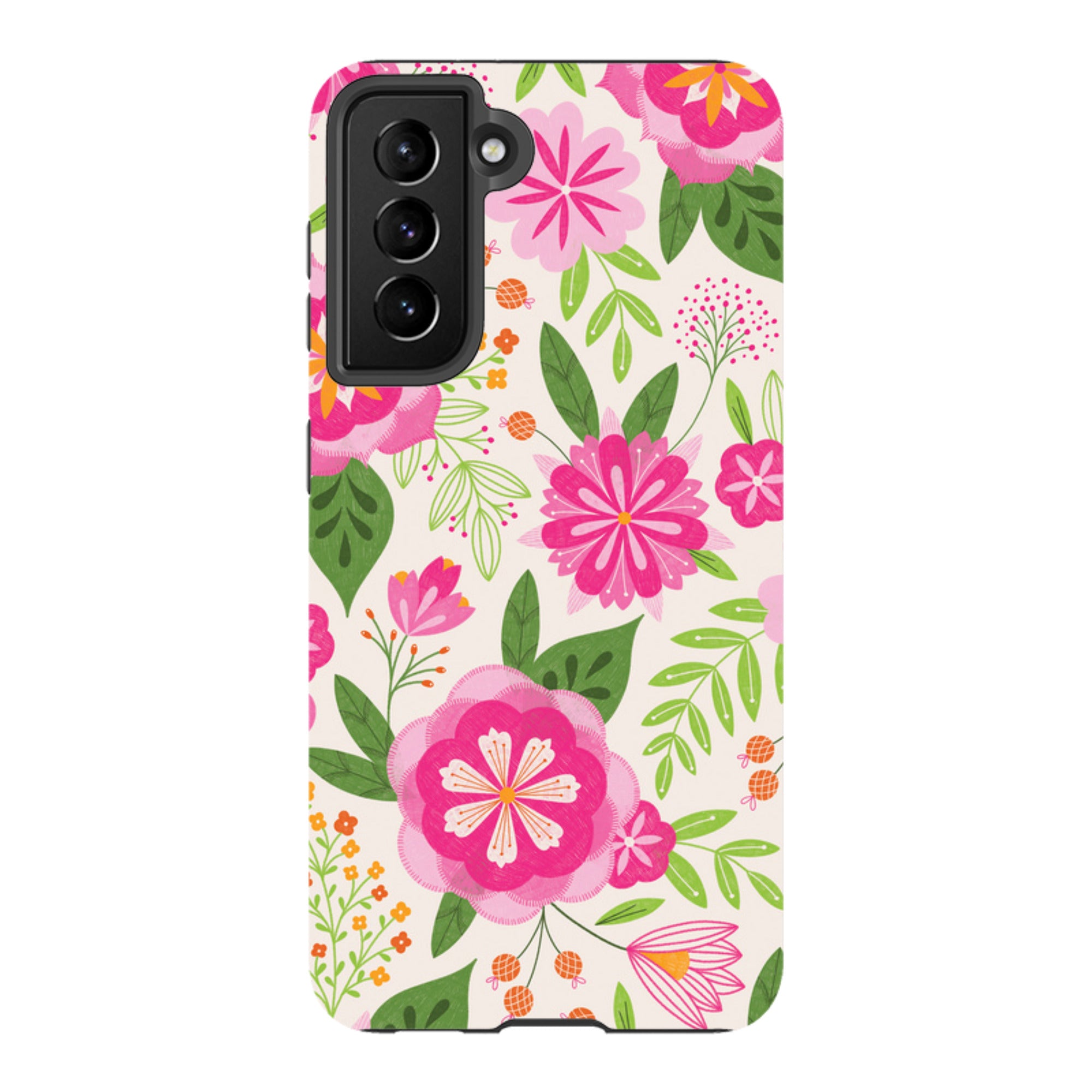 Samsung Tough Case - Big Bold Blooms Ivory By Jenny Zemanek