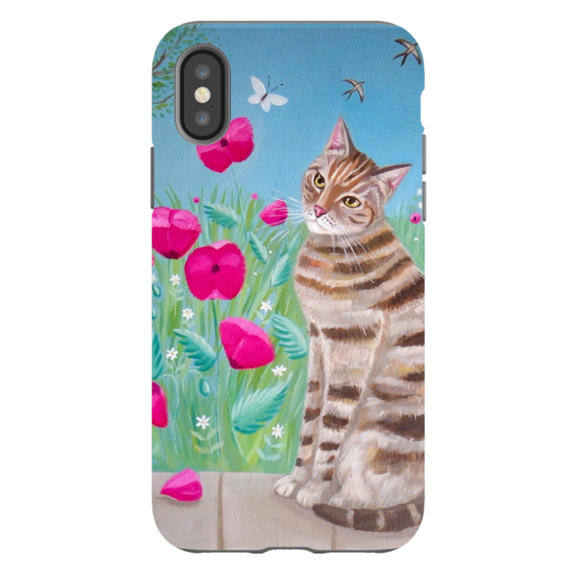 iPhone Tough Case - Cat Floral By Mary Stubberfield
