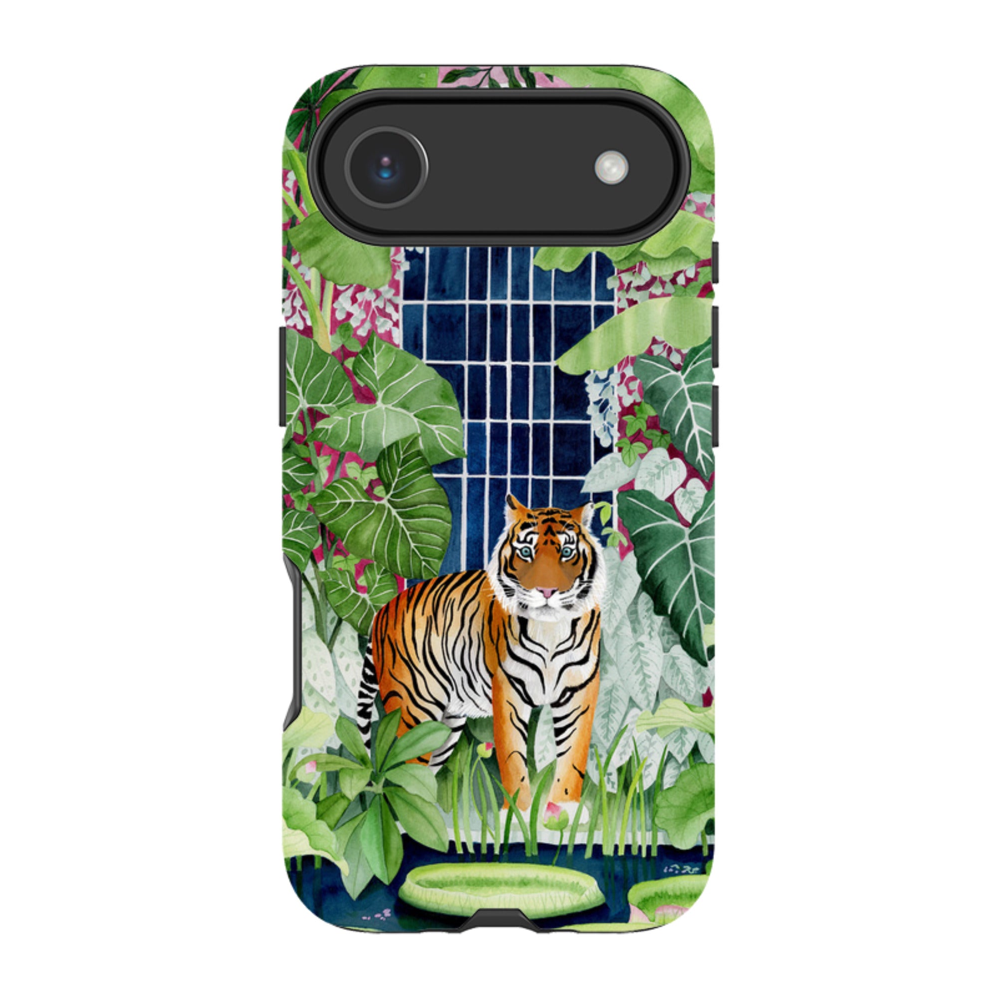 iPhone Tough Case - Green House Tiger By Bex Parkin