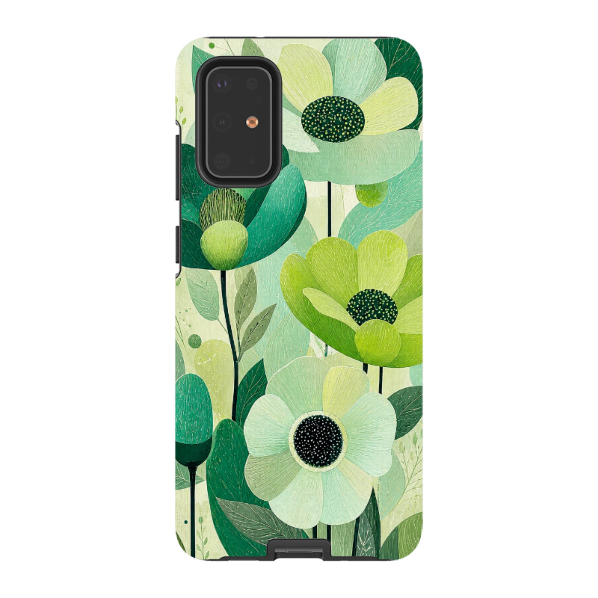 Samsung Tough Case - Mint Woodgrain Floral