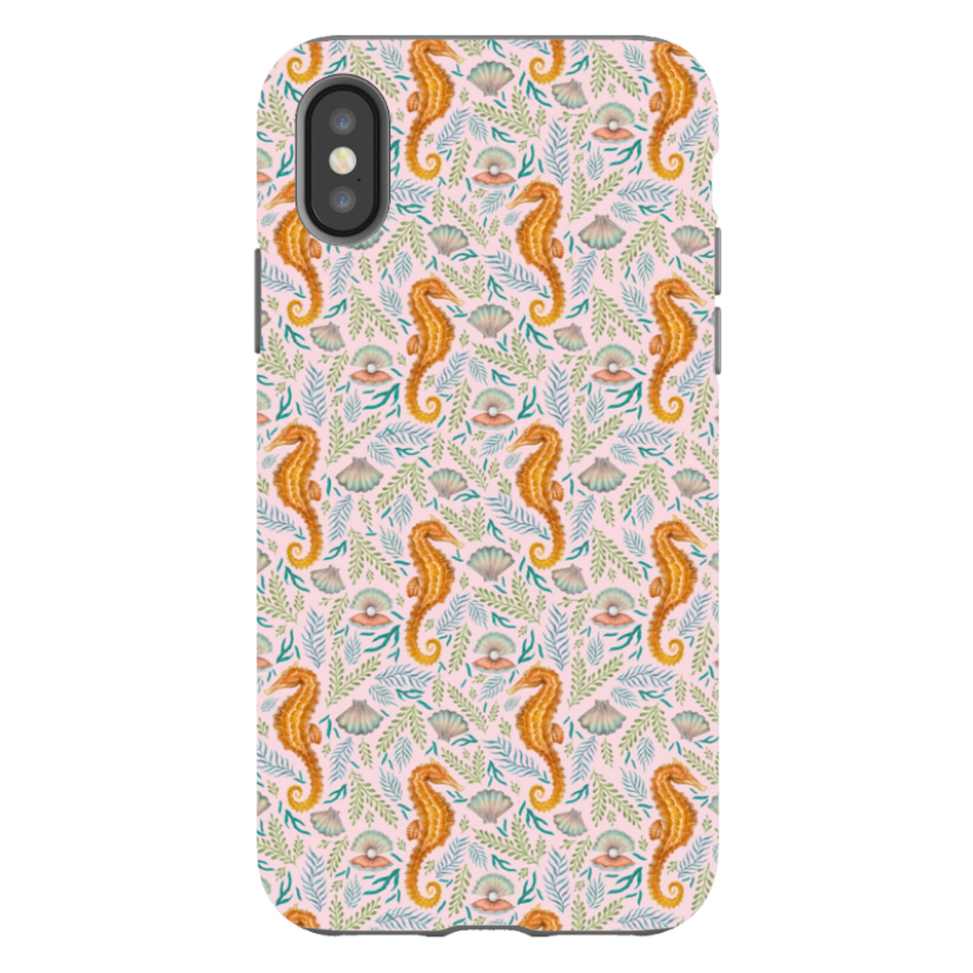 iPhone Tough Case - Seahorse Pink By Catherine Rowe