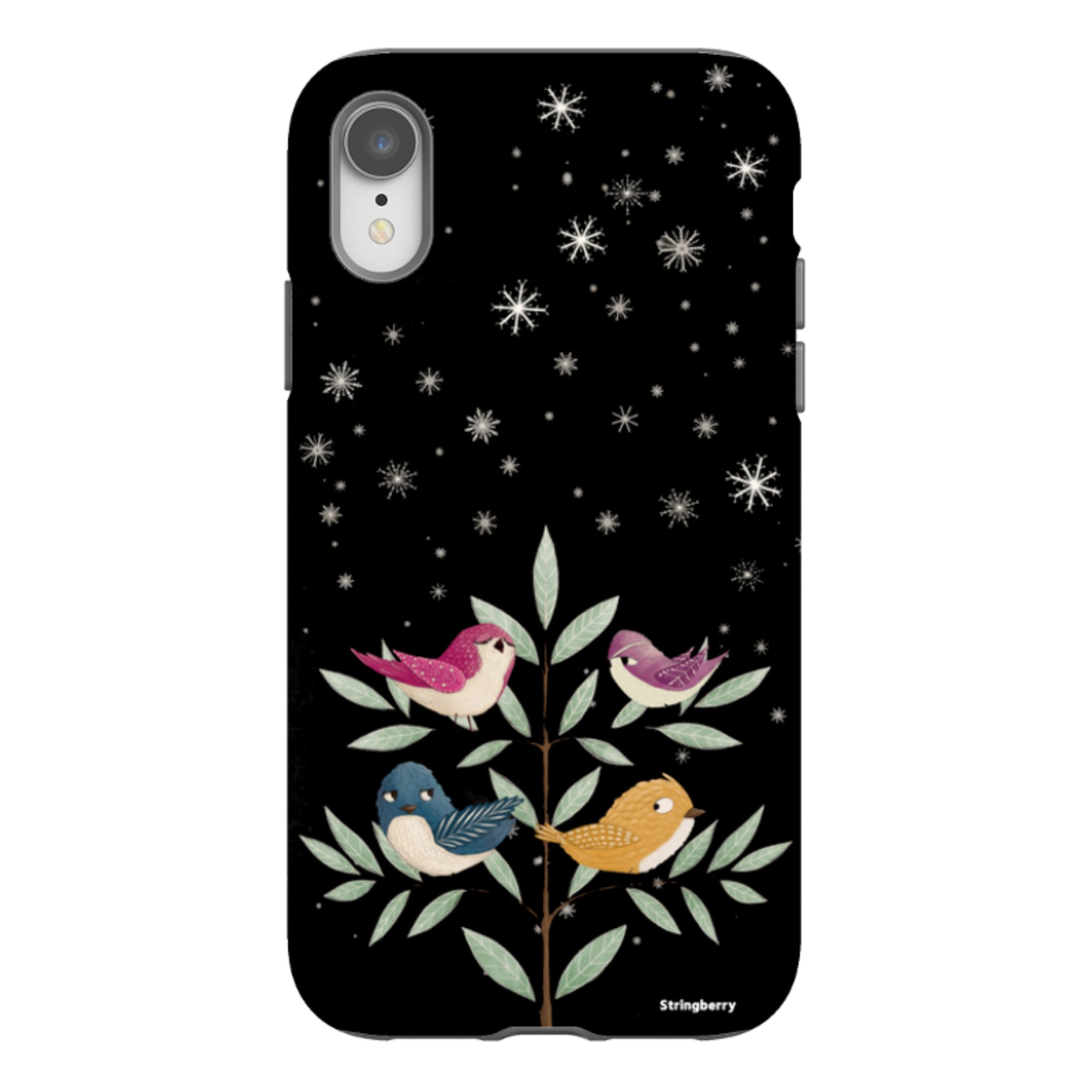 iPhone Tough Case - Garden Birds Black By Maja Lindberg