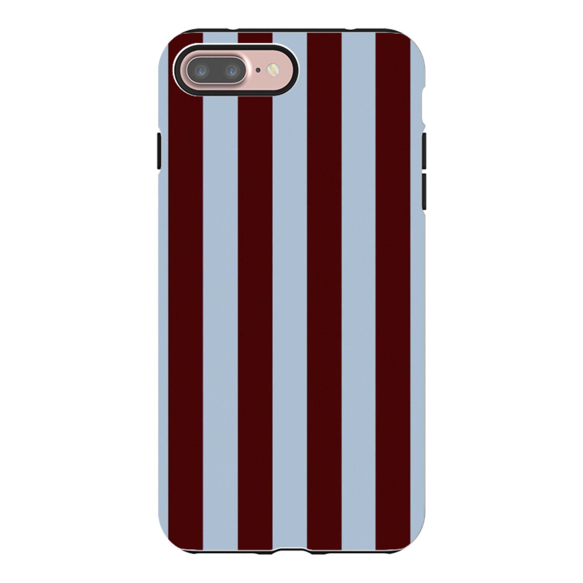 iPhone Tough Case - Claret & Sky Blue Stripe