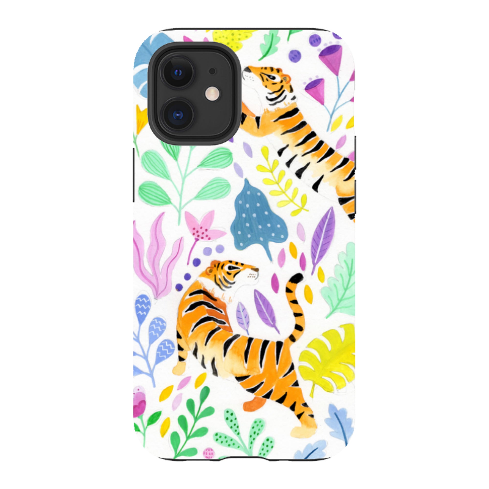 iPhone Tough Case - Tigers And Flowers By Bex Parkin