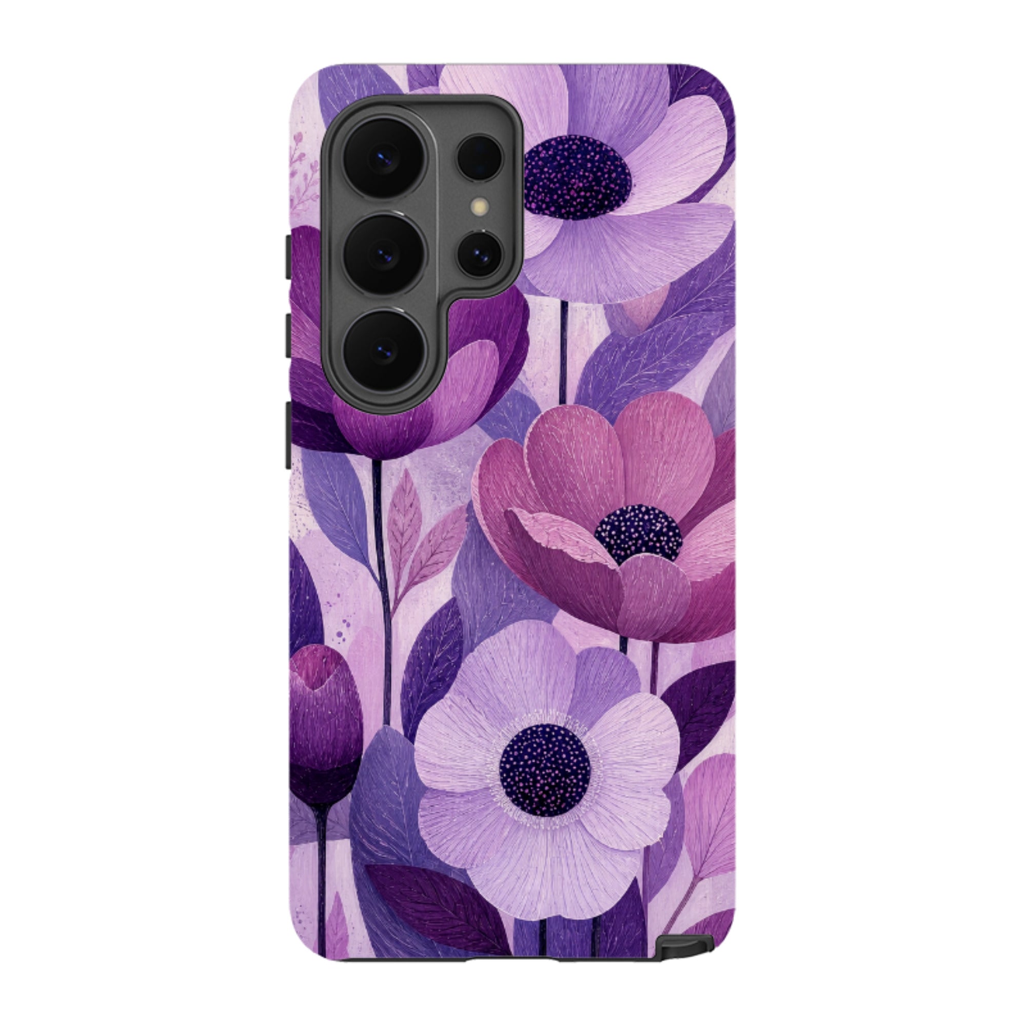 Samsung Tough Case - Purple Woodgrain Floral