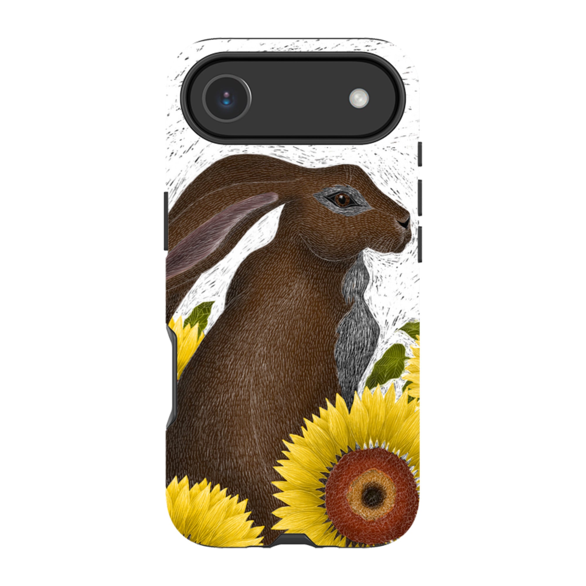 iPhone Tough Case - Hare With Sunflowers By Catherine Rowe