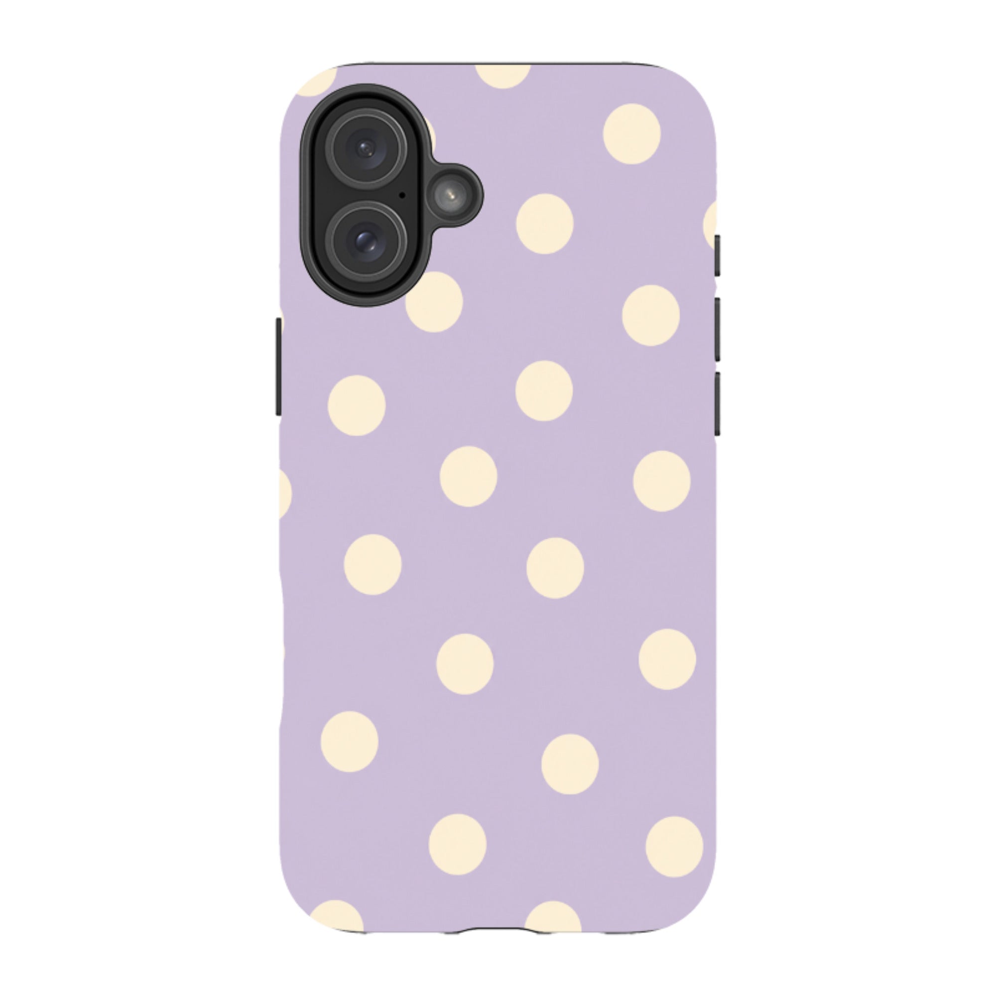 iPhone MagSafe Tough Case - Pastel Purple & Cream Polka Dot