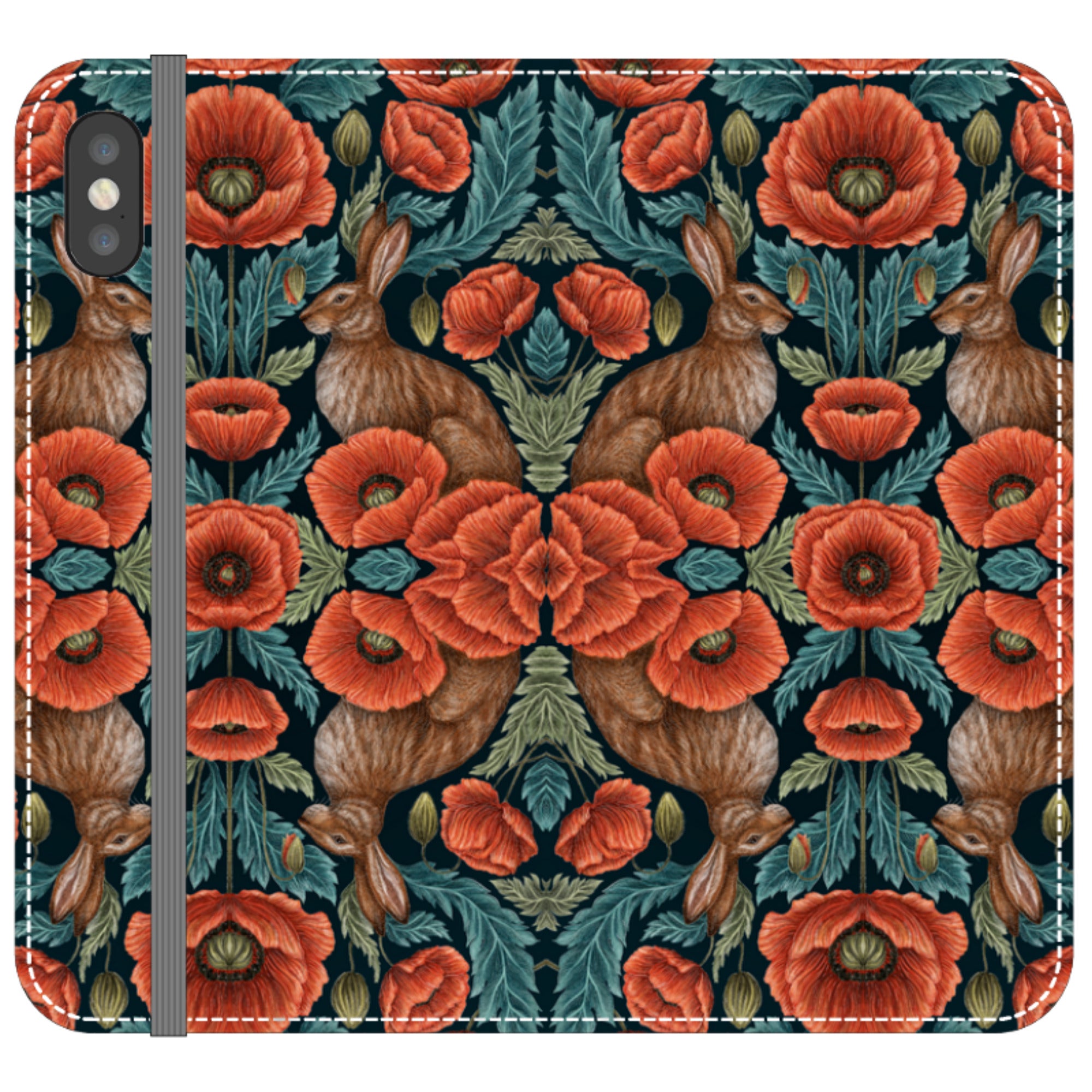 Poppy Red Wallet Case By Catherine Rowe