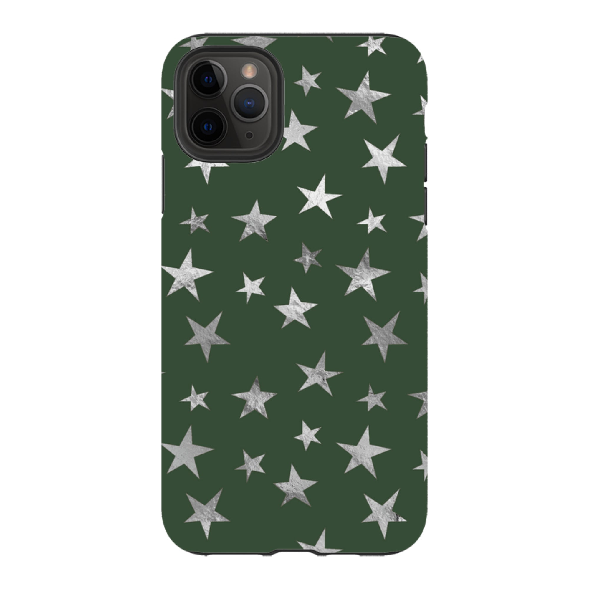 iPhone Tough Case - Green and Silver Stars