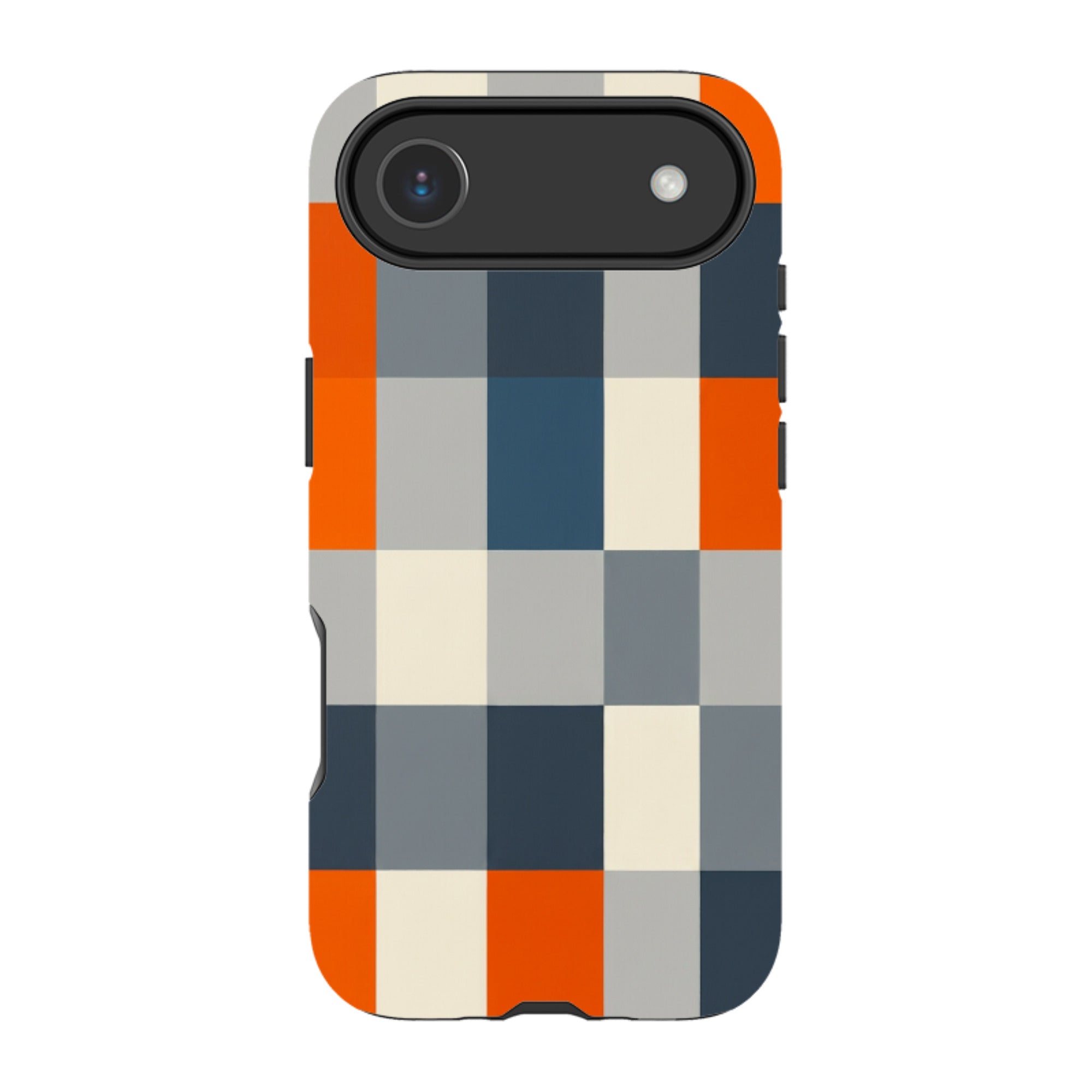 iPhone MagSafe Tough Case - Navy Blue & Orange Plaid