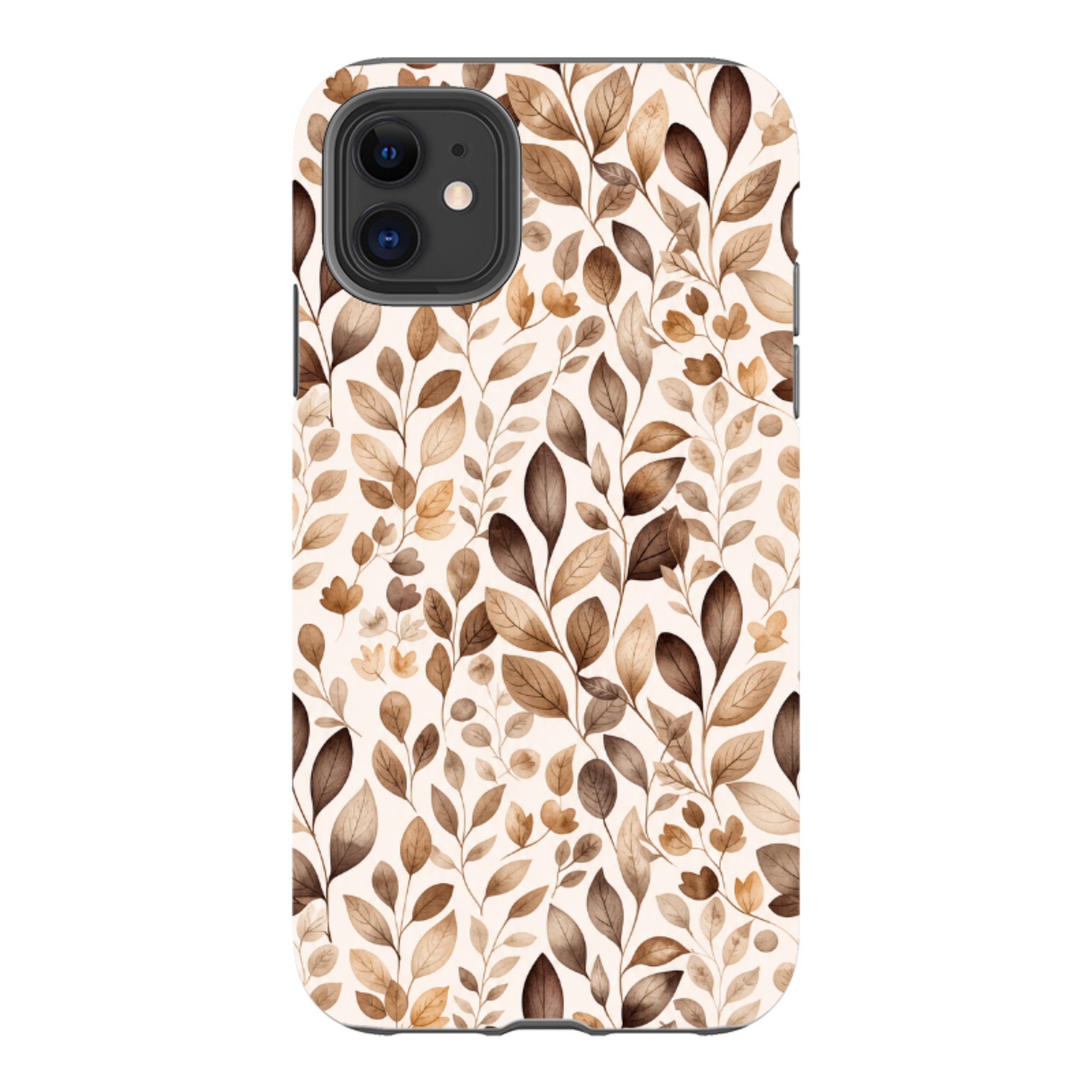 iPhone Tough Case - Beige Aesthetic Leaves