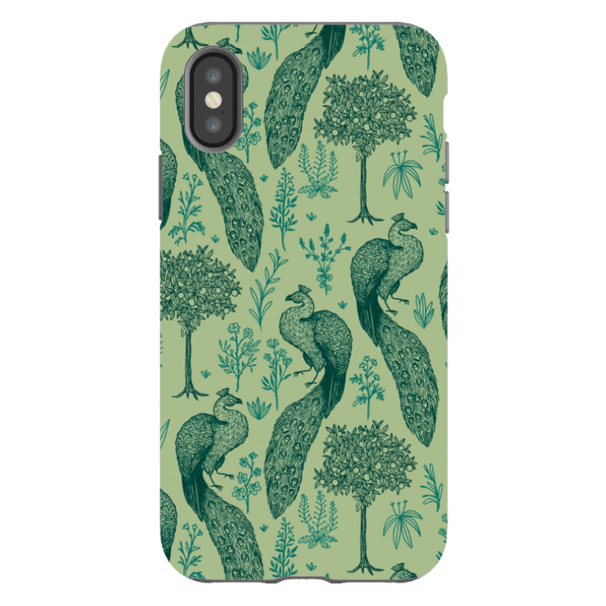 iPhone Tough Case - Peacock Pattern By Anna Stead