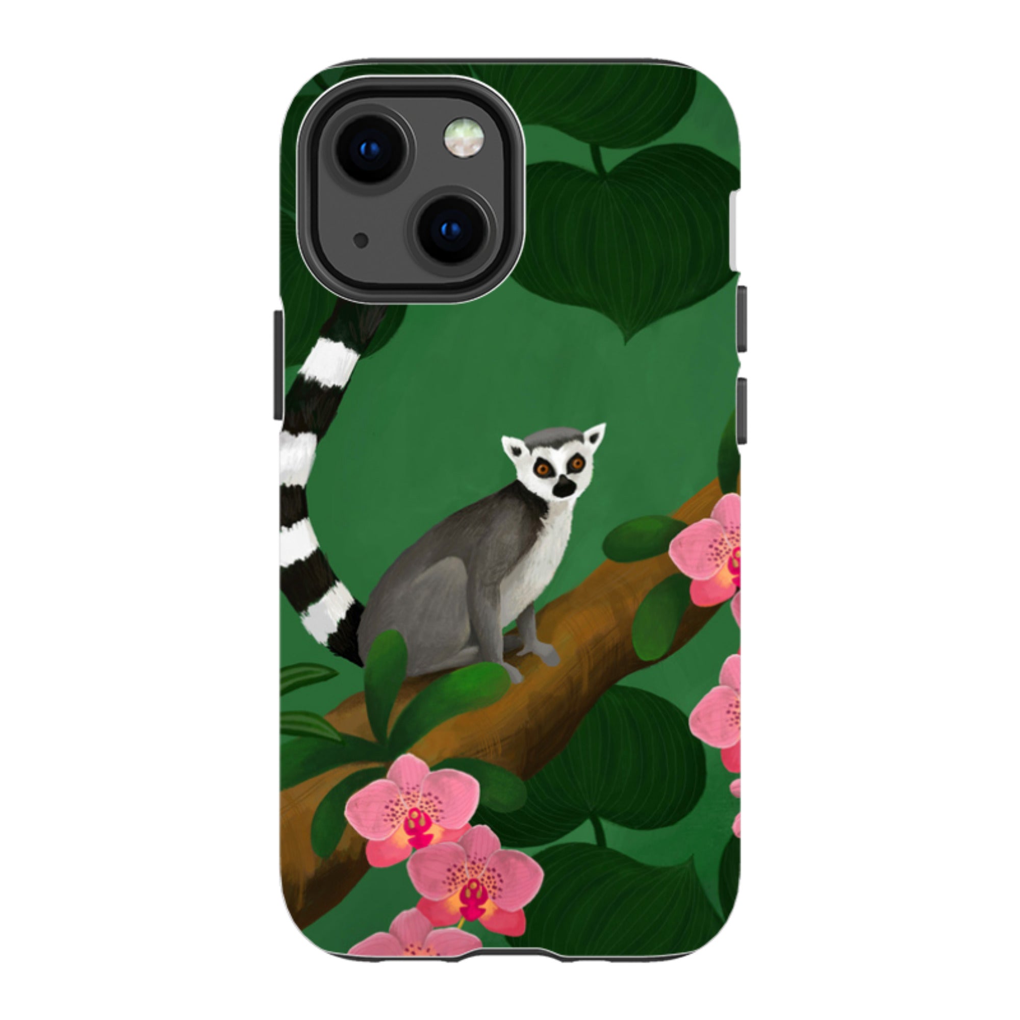 iPhone Tough Case - Lemur And Orchids By Bex Parkin