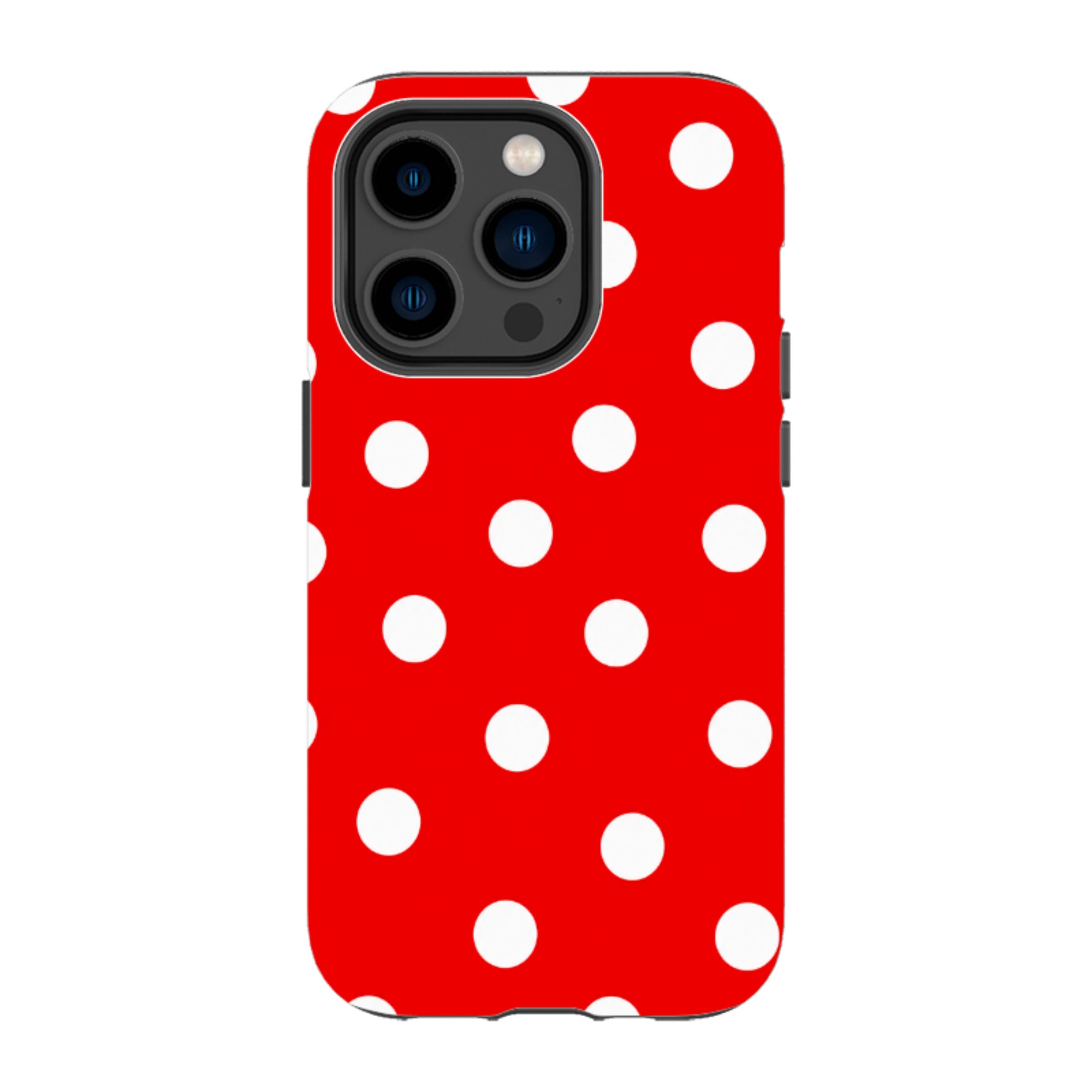 iPhone Tough Case - Red & White Polka Dot