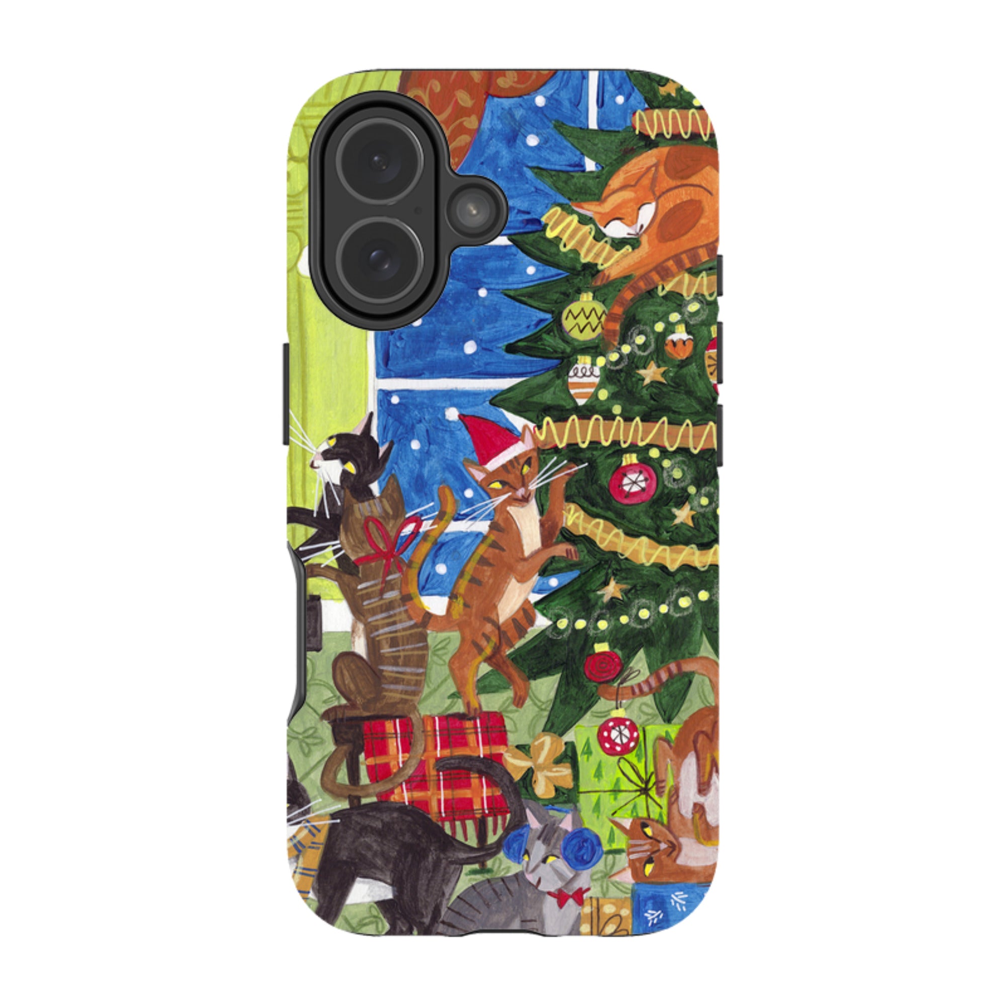 iPhone MagSafe Tough Case - Christmas Cats By Caroline Bonne Muller