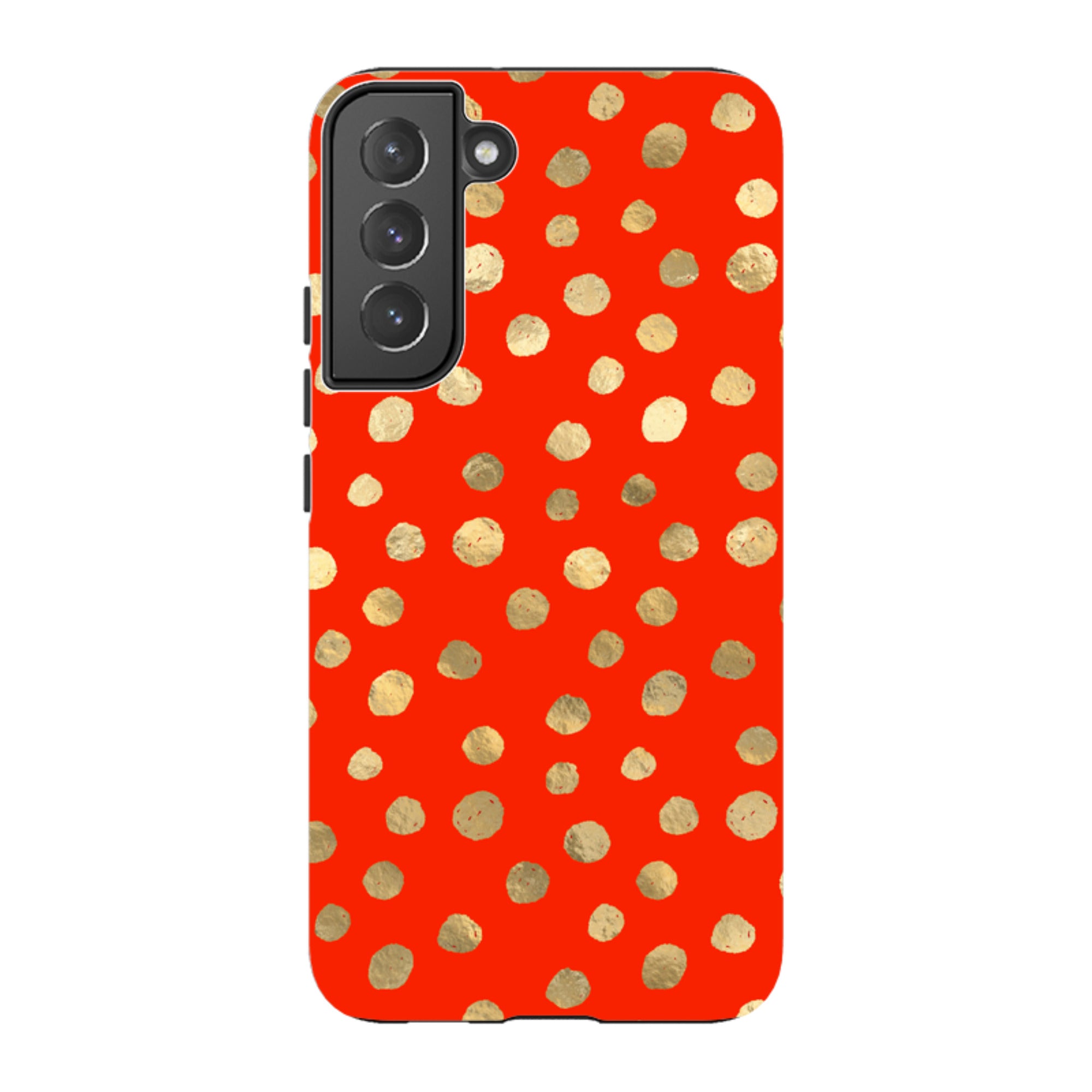Samsung Tough Case - Red and Golden Dots