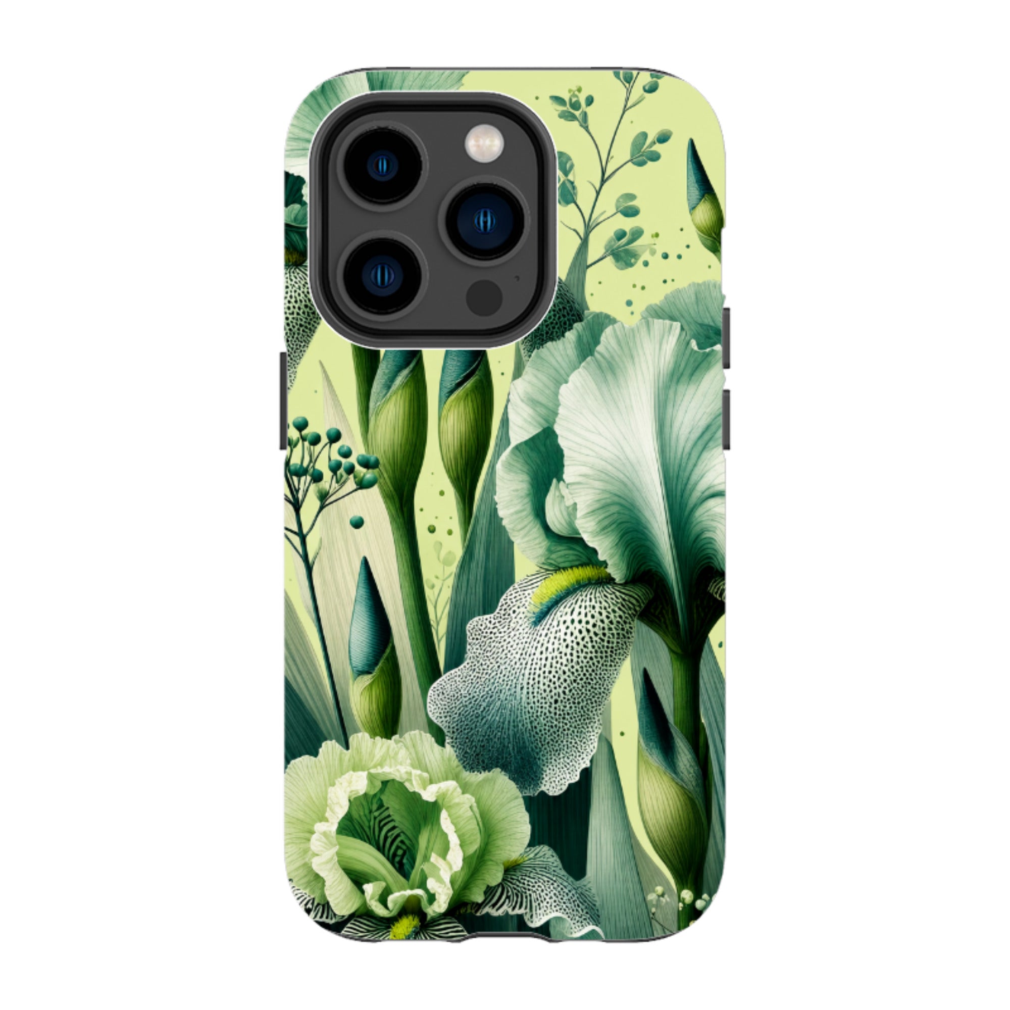 iPhone Tough Case - Sage Green Iris Floral