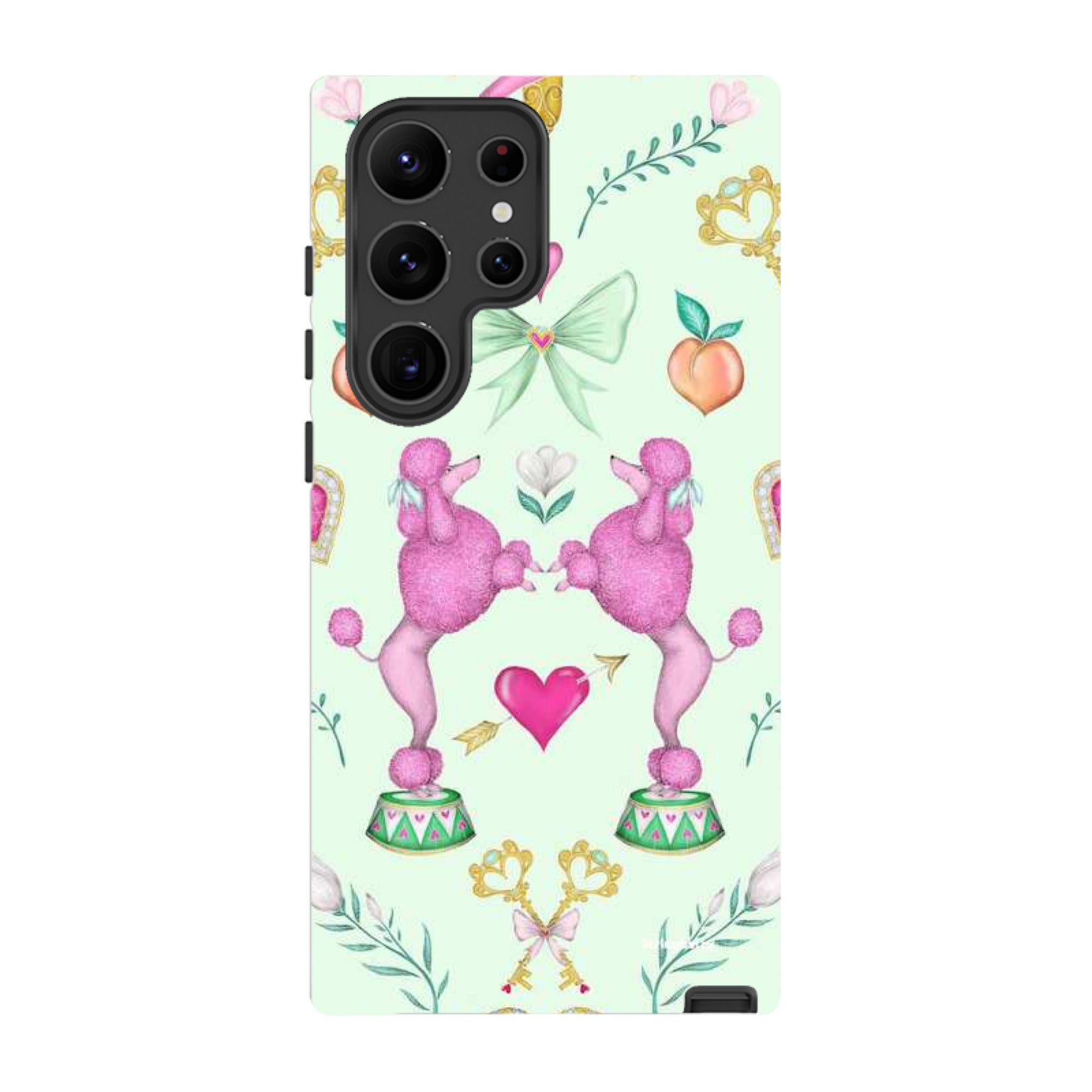 Samsung Tough Case - Pink Poodle Parlour Mint By Catherine Rowe