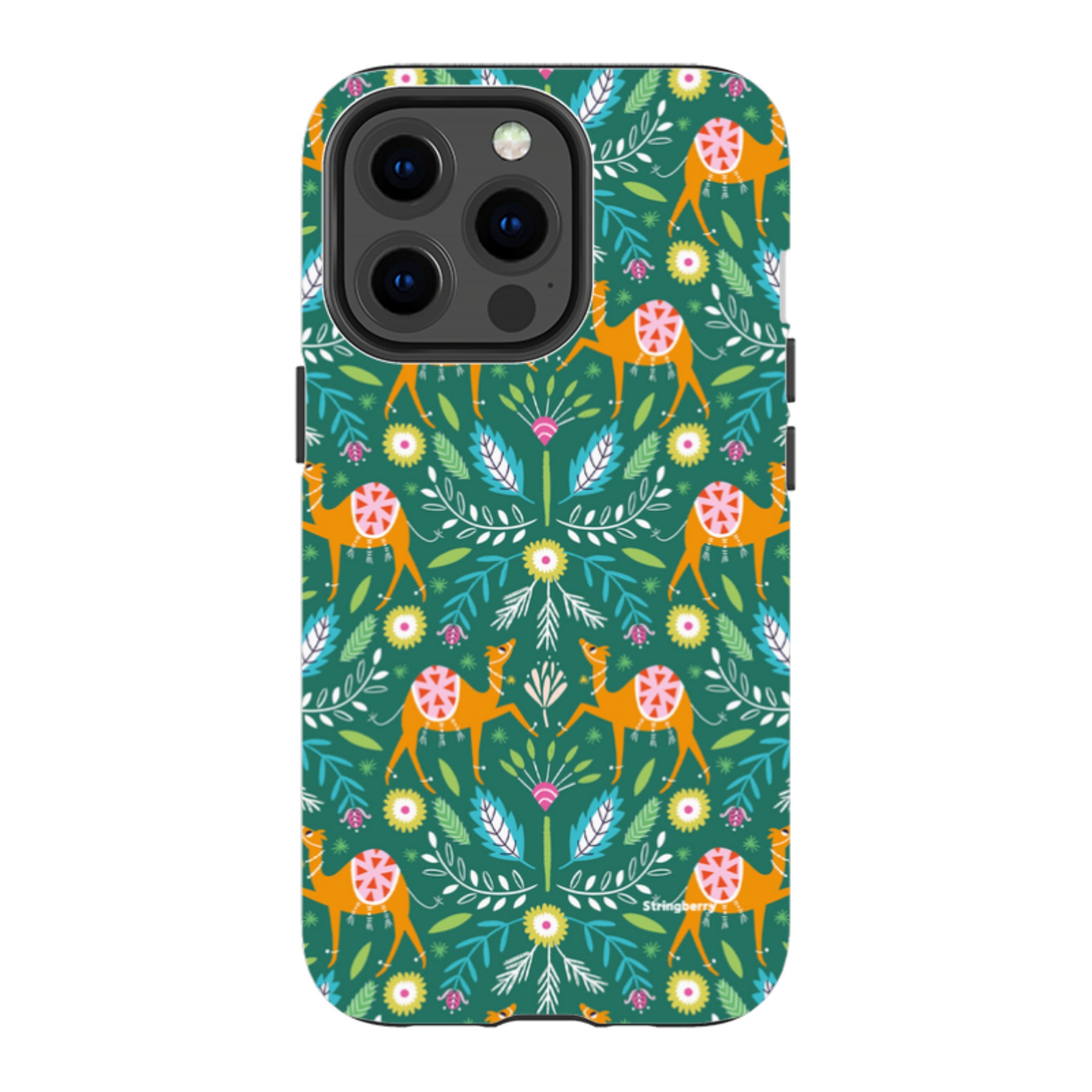 iPhone MagSafe Tough Case -  Camel Damask By Ali Brookes