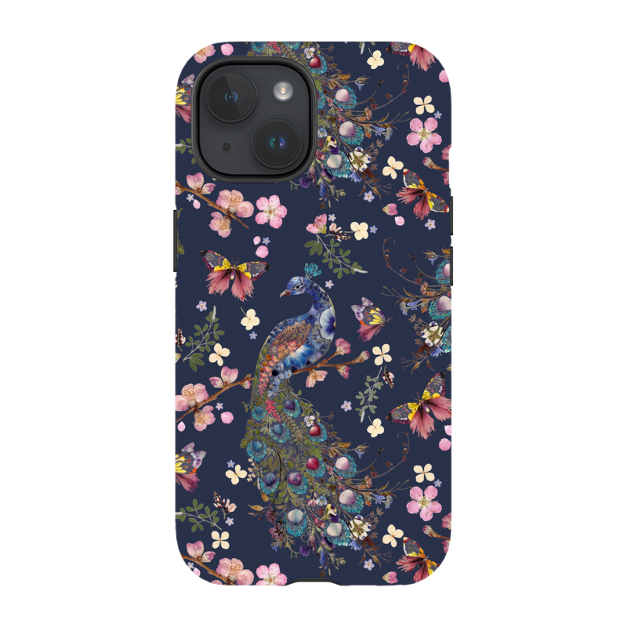 iPhone MagSafe Tough Case -  Peacock and Cherry Blossoms Iris By Helen Ahpornsiri