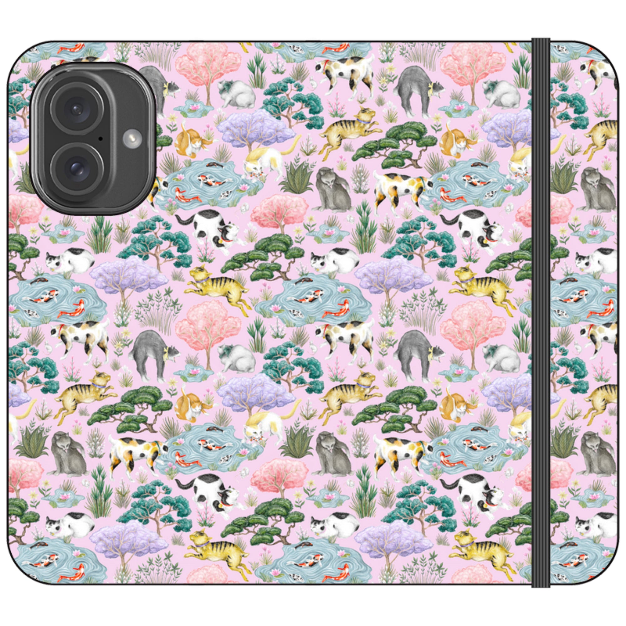 Cat Garden Wallet Case By Catherine Rowe