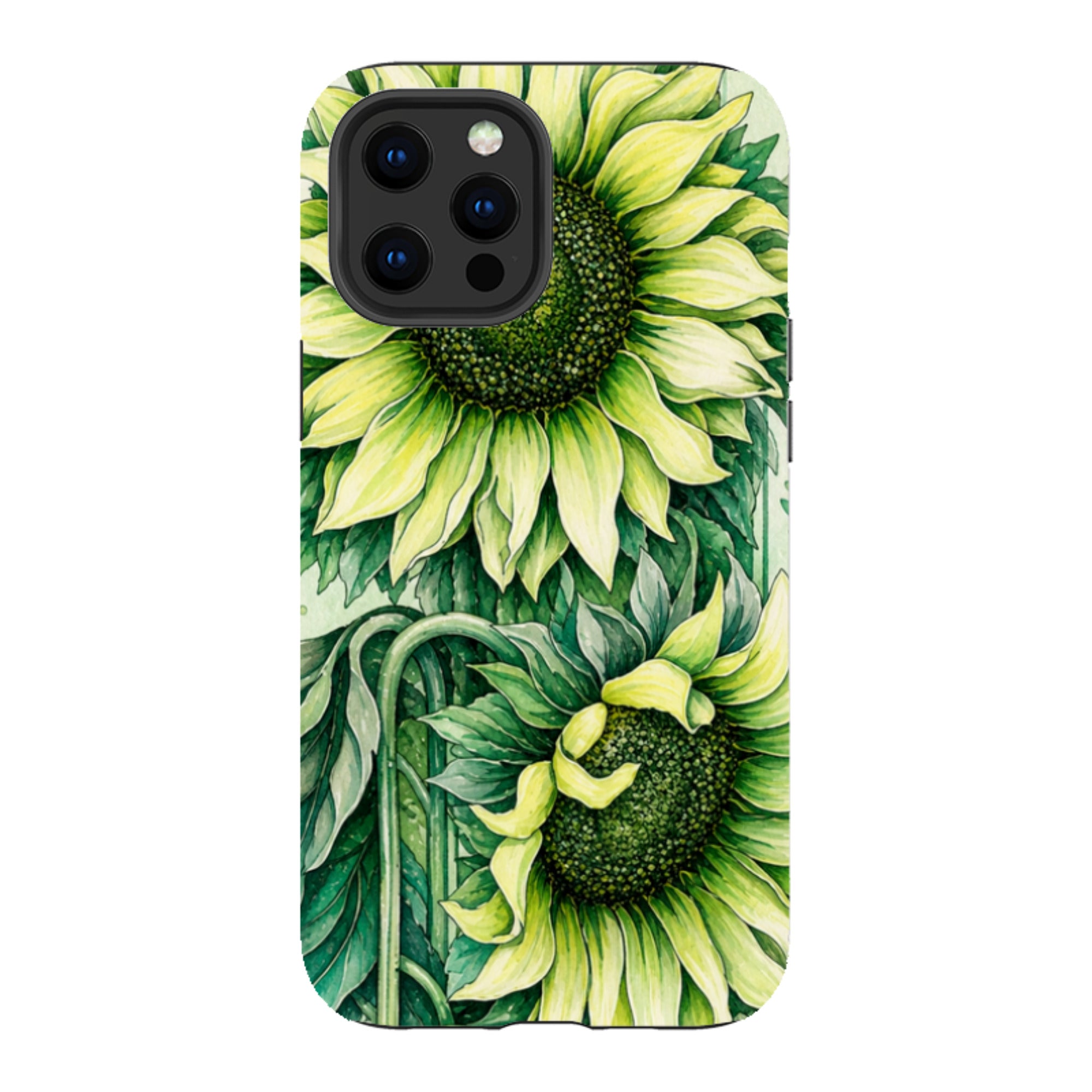 iPhone Tough Case - Sage Green Sunflower