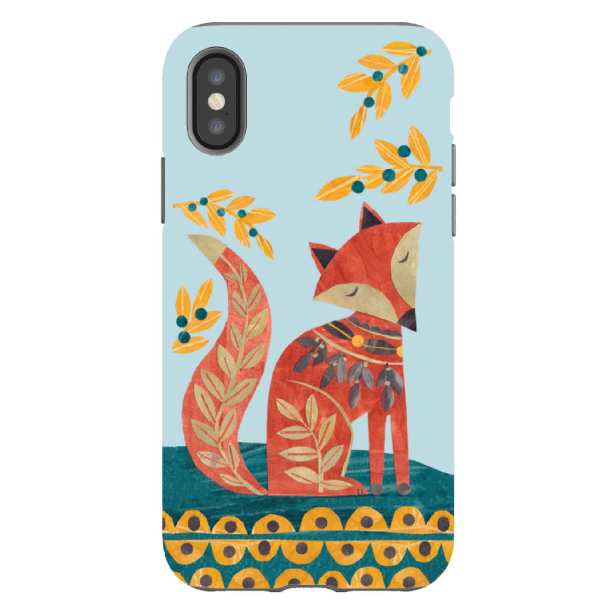 iPhone Tough Case - Folk Foxie By Tracey English