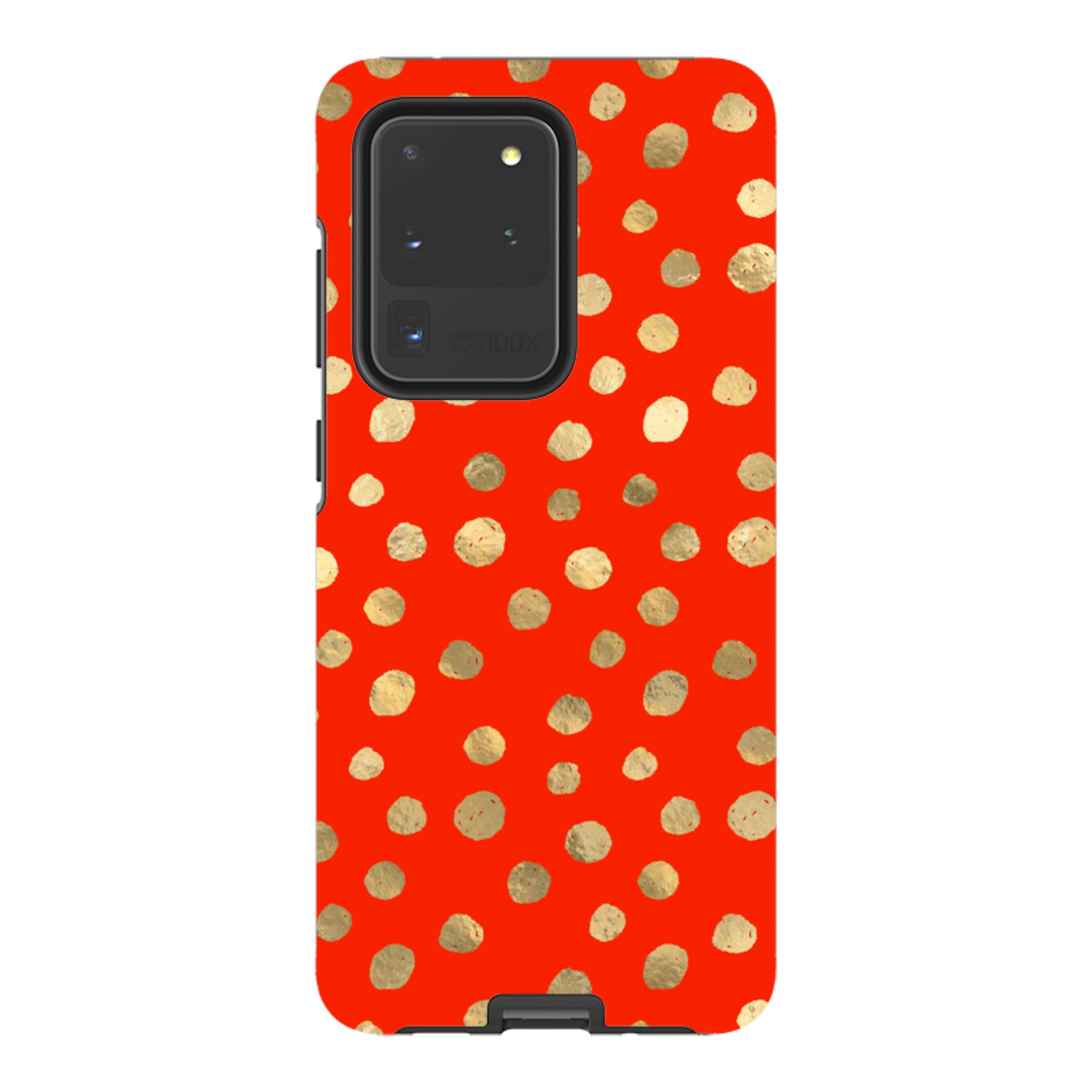 Samsung Tough Case - Red and Golden Dots