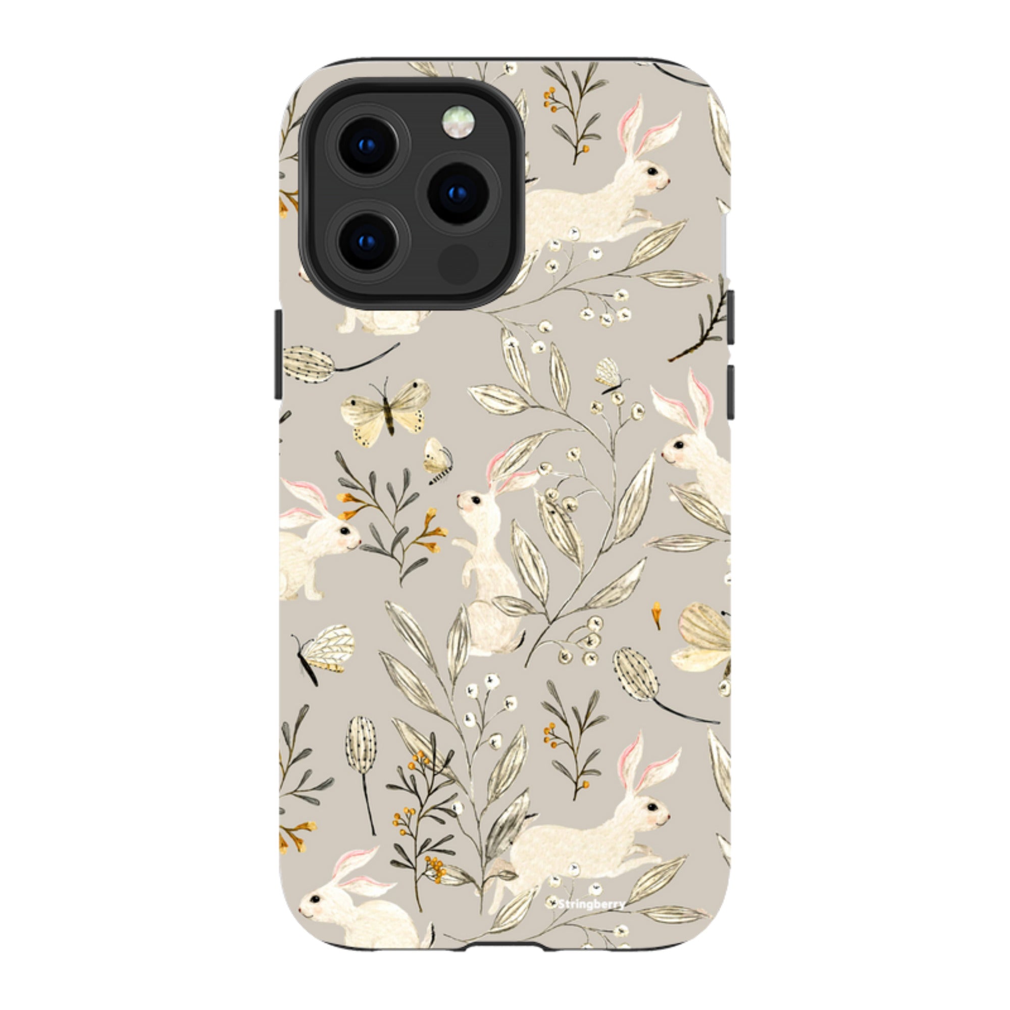 iPhone Tough Case - Bunnies Grey By Katherine Quinn